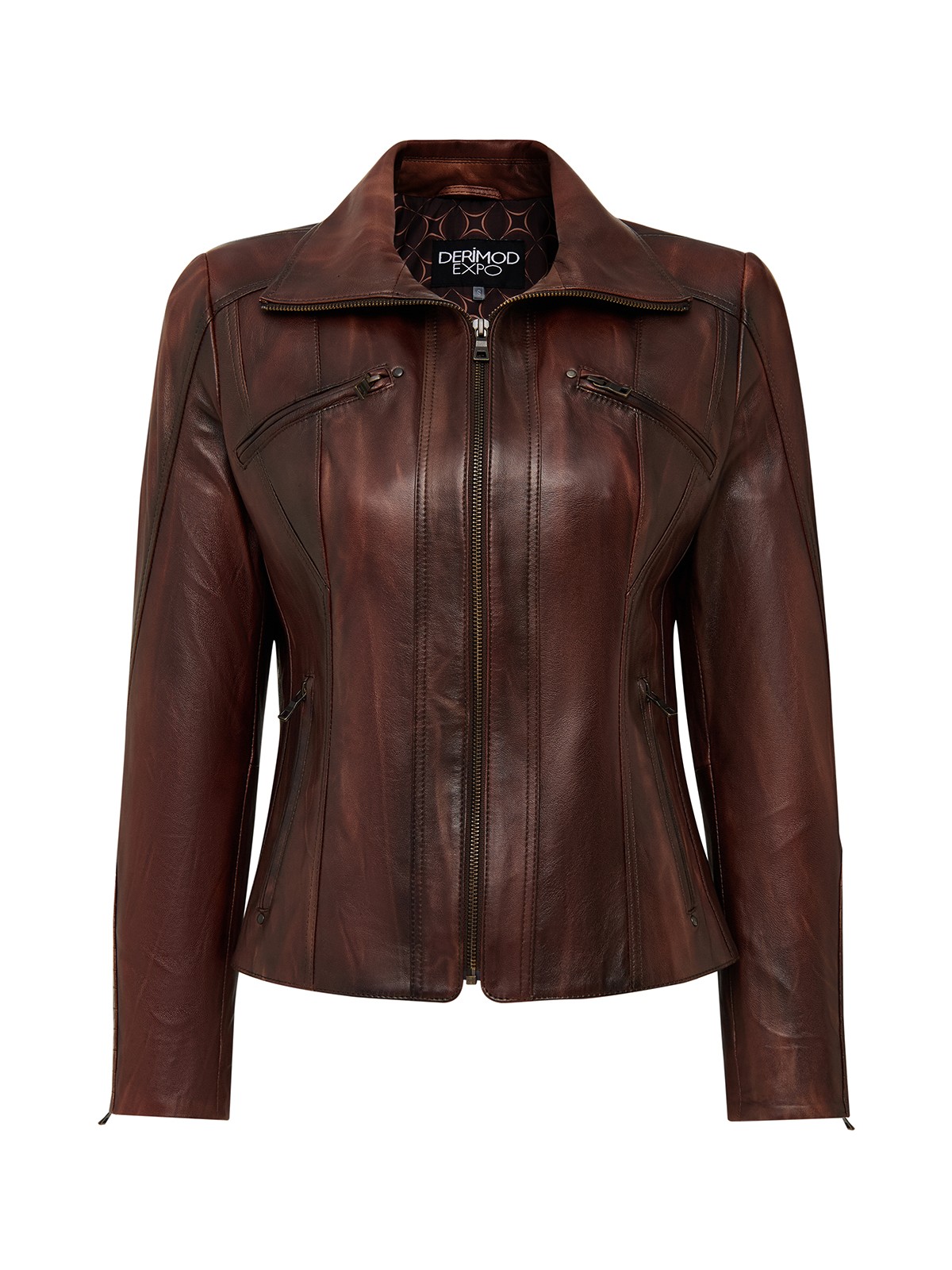 Derimod Janet Kadın Kahverengi Kısa Deri Ceket 25WGE5602NC