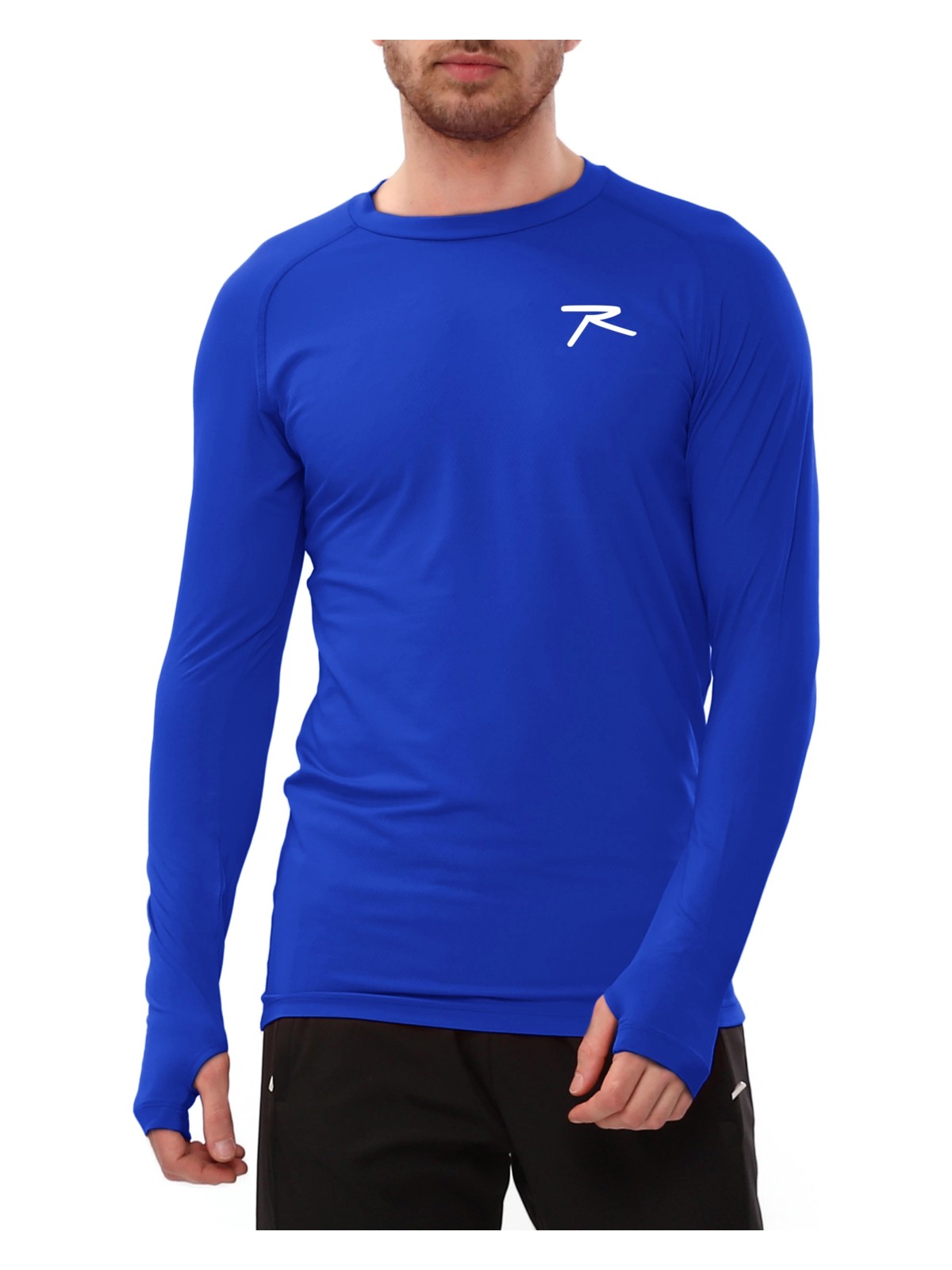 Raru Nefes Alabilir Baselayer T-Shirt Saks Renkli Erkek Slim Fit Tasarım