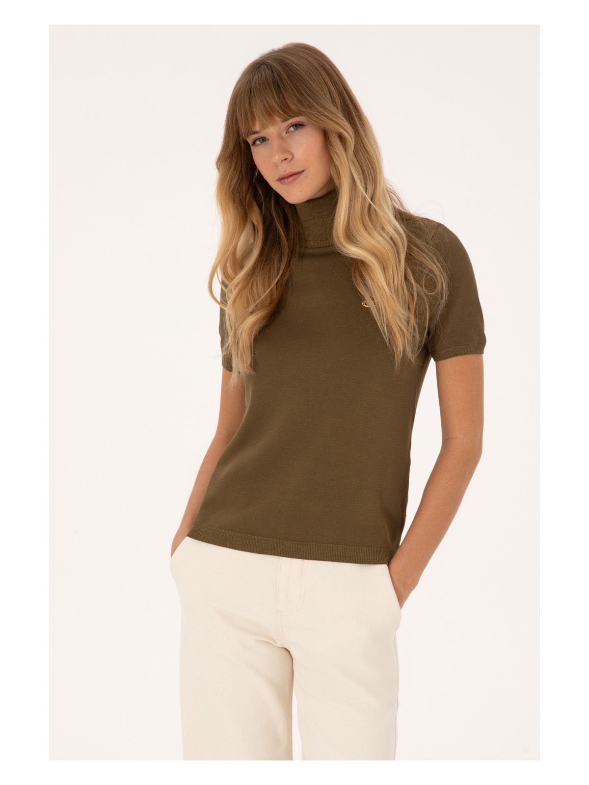 U.S. Polo Assn. Kadın Haki Boğazlı Kazak 50314835-VR027