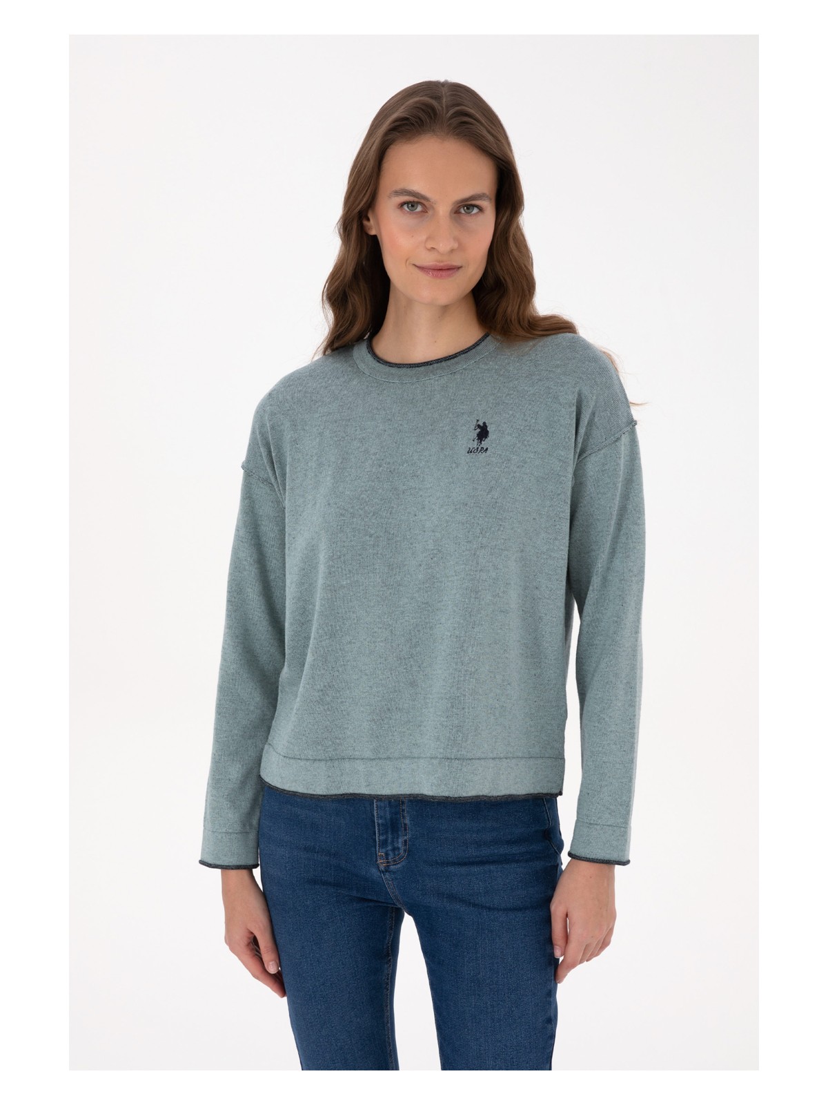 U.S. Polo Assn. Kadın Fuşya Kazak 50314675-VR023 - Görsel 4