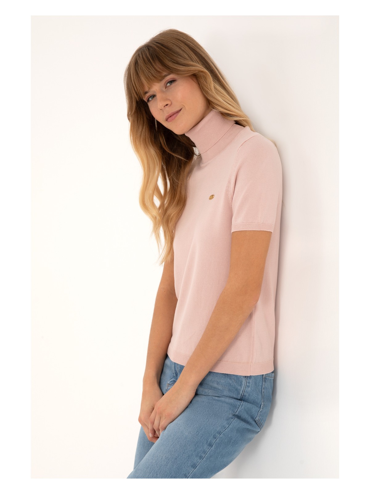 U.S. Polo Assn. Kadın Pudra Boğazlı Kazak 50314835-VR042