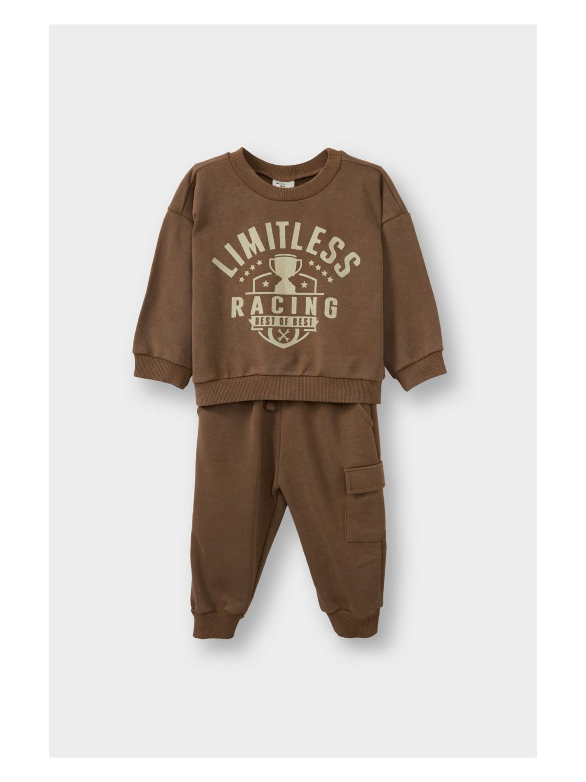 DeFacto 2'li Takım Baskılı Sweatshirt Eşofman Altı Erkek Bebek G5132A525WN