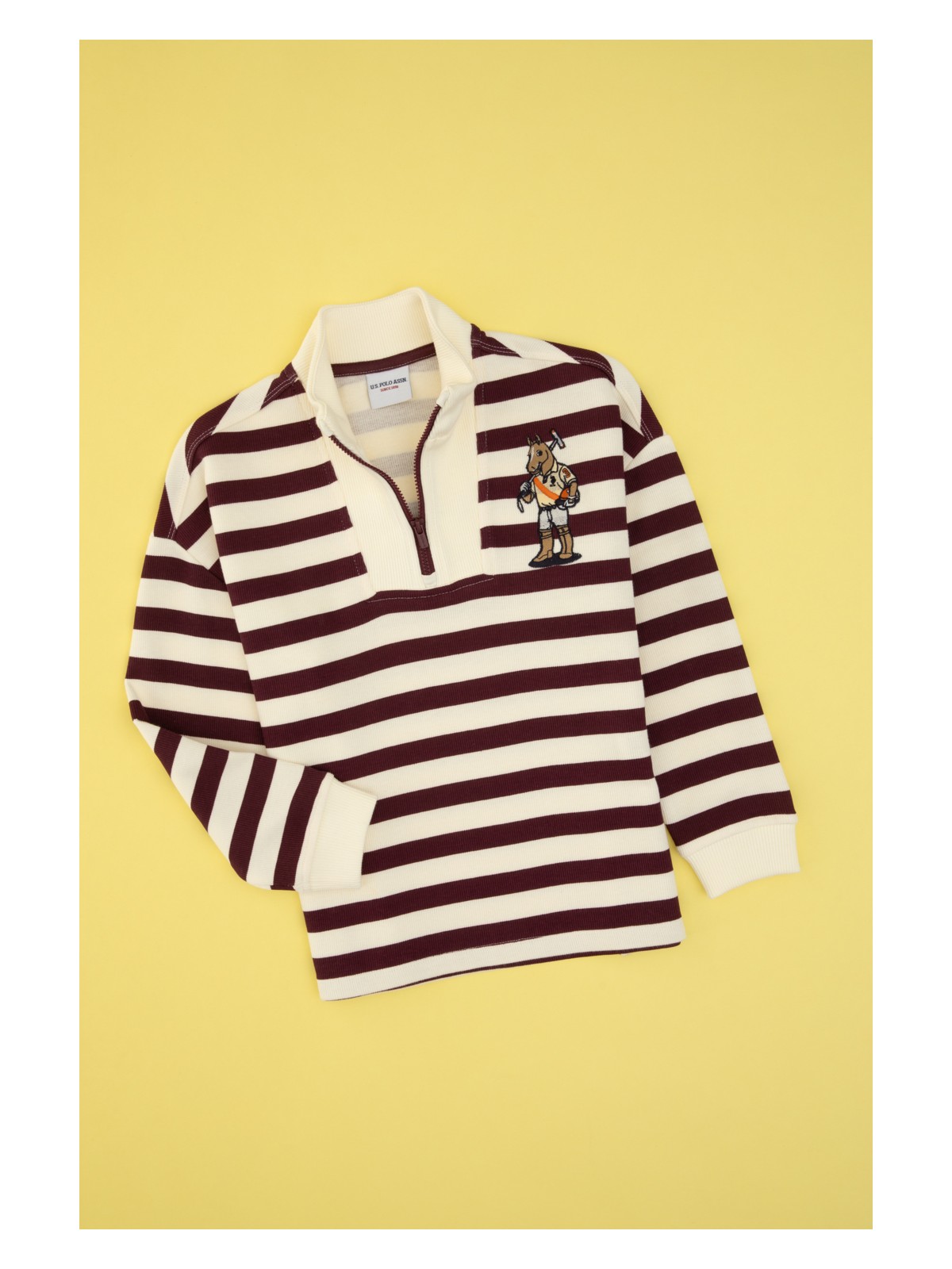 U.S. Polo Assn. Erkek Çocuk Lacivert Yarm Fermuarlı Süprem Sweatshirt 50316707-VR177