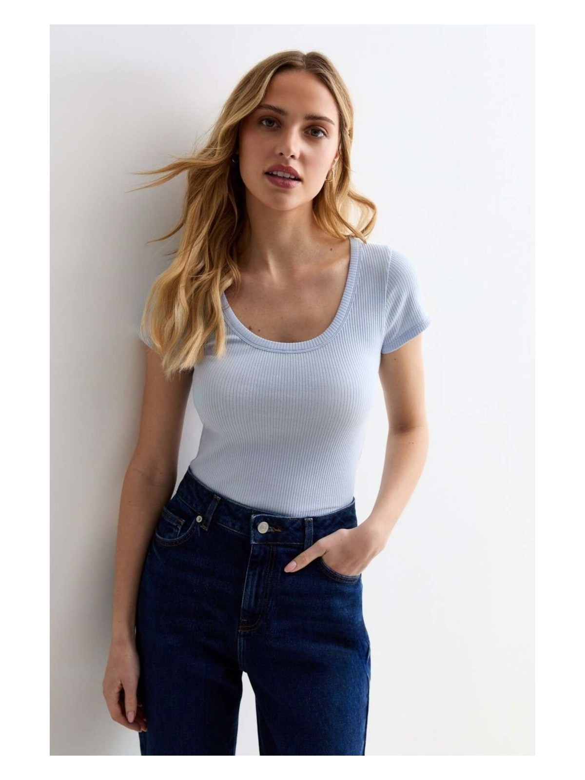 Rooted Kadın Ekru Kare Yaka T-Shirt & Bluz , Likralı Fitilli Kaşkorse Kumaş