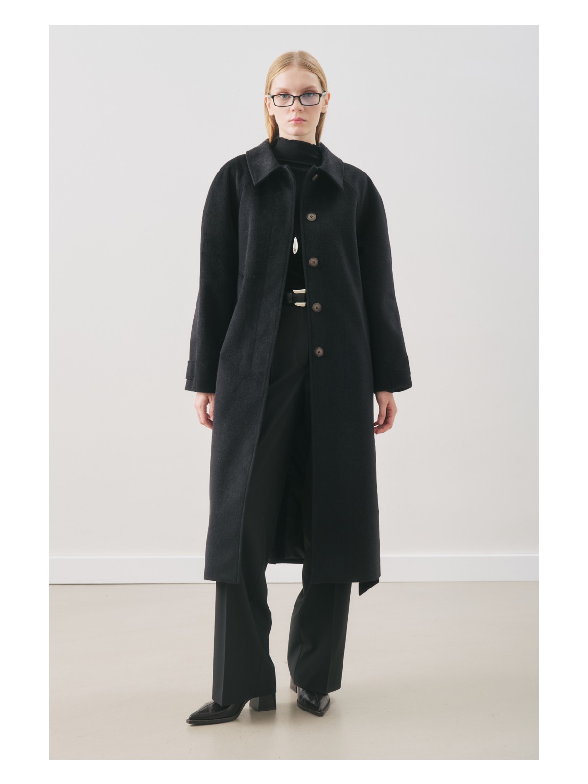 Manuka Premıum Kaşe Uzun Kaban Bej - Görsel 4