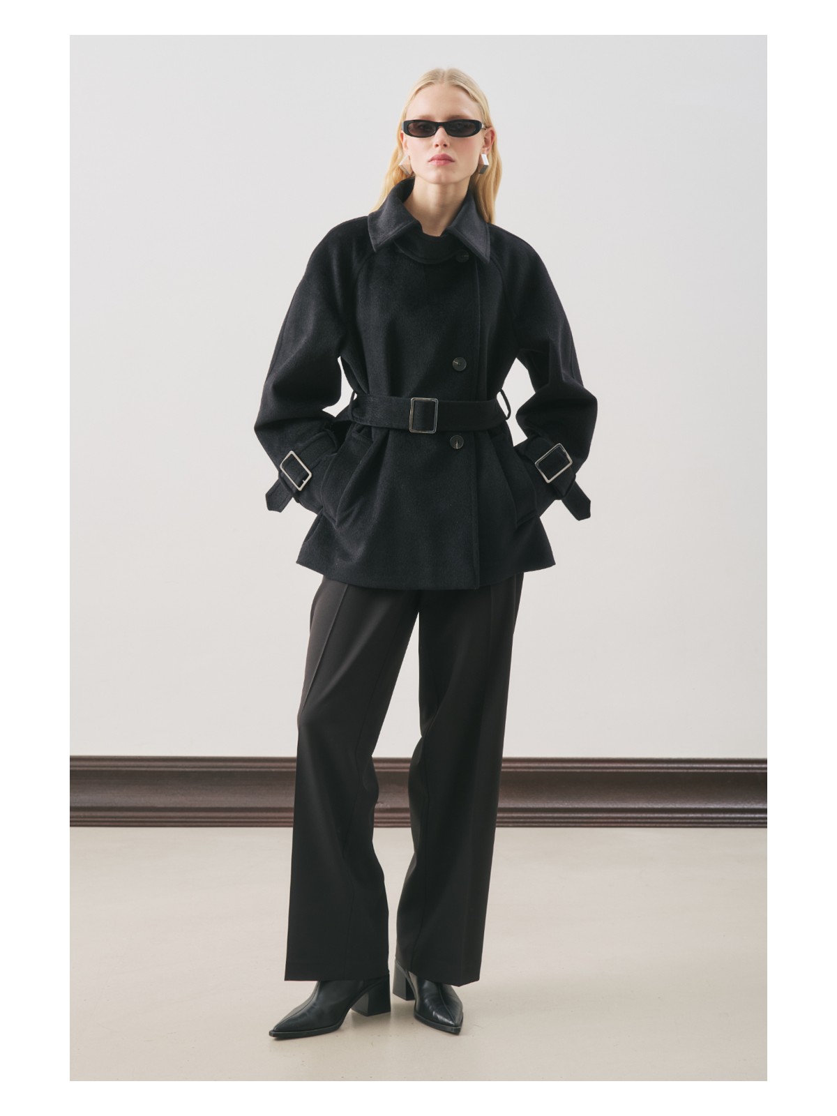 Manuka Premıum Kaşe Geniş Kaban Gri - Görsel 3