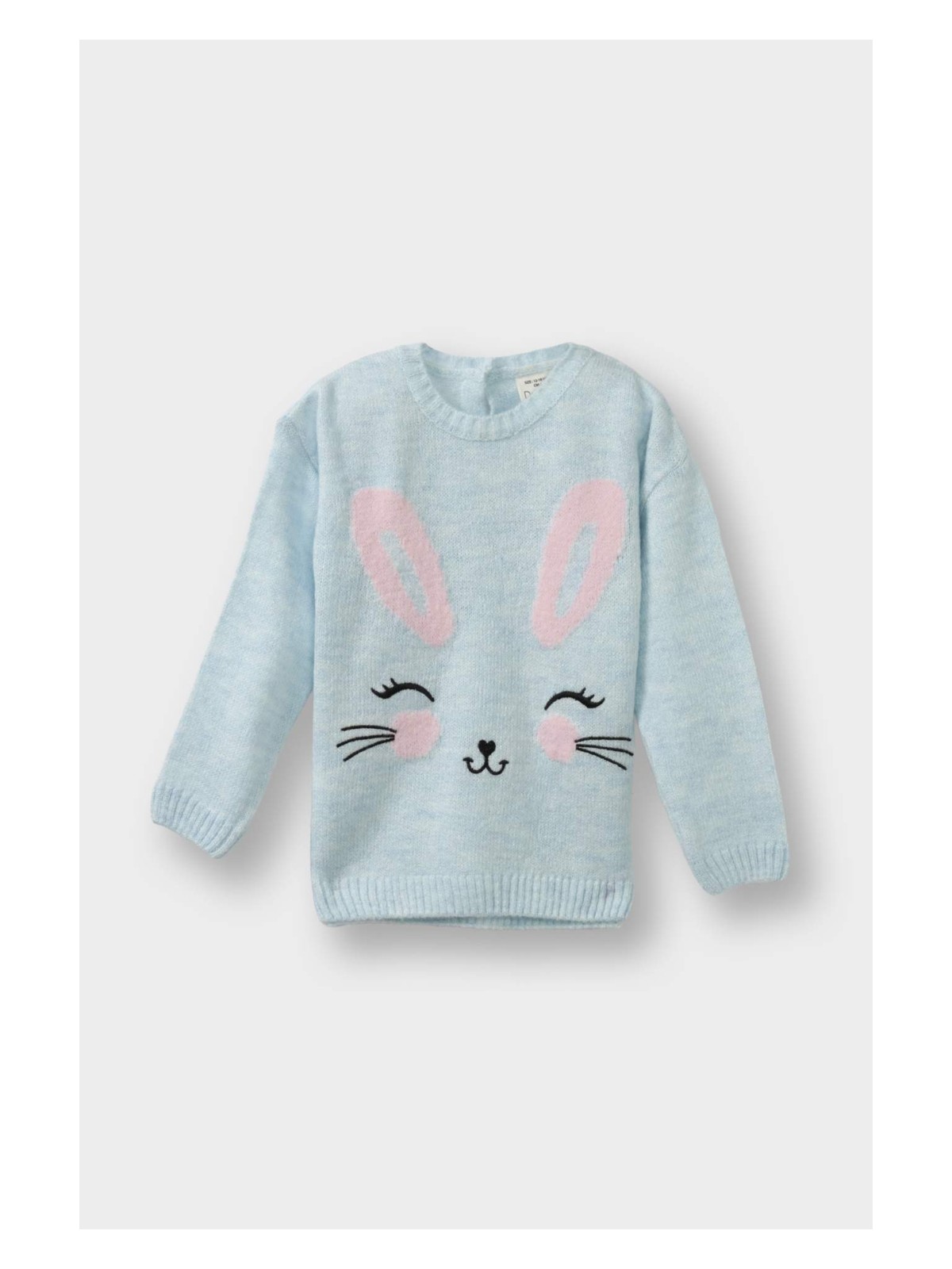 DeFacto Bisiklet Yaka Tavşan Baskılı Triko Kazak Kız Bebek F2632A525WN