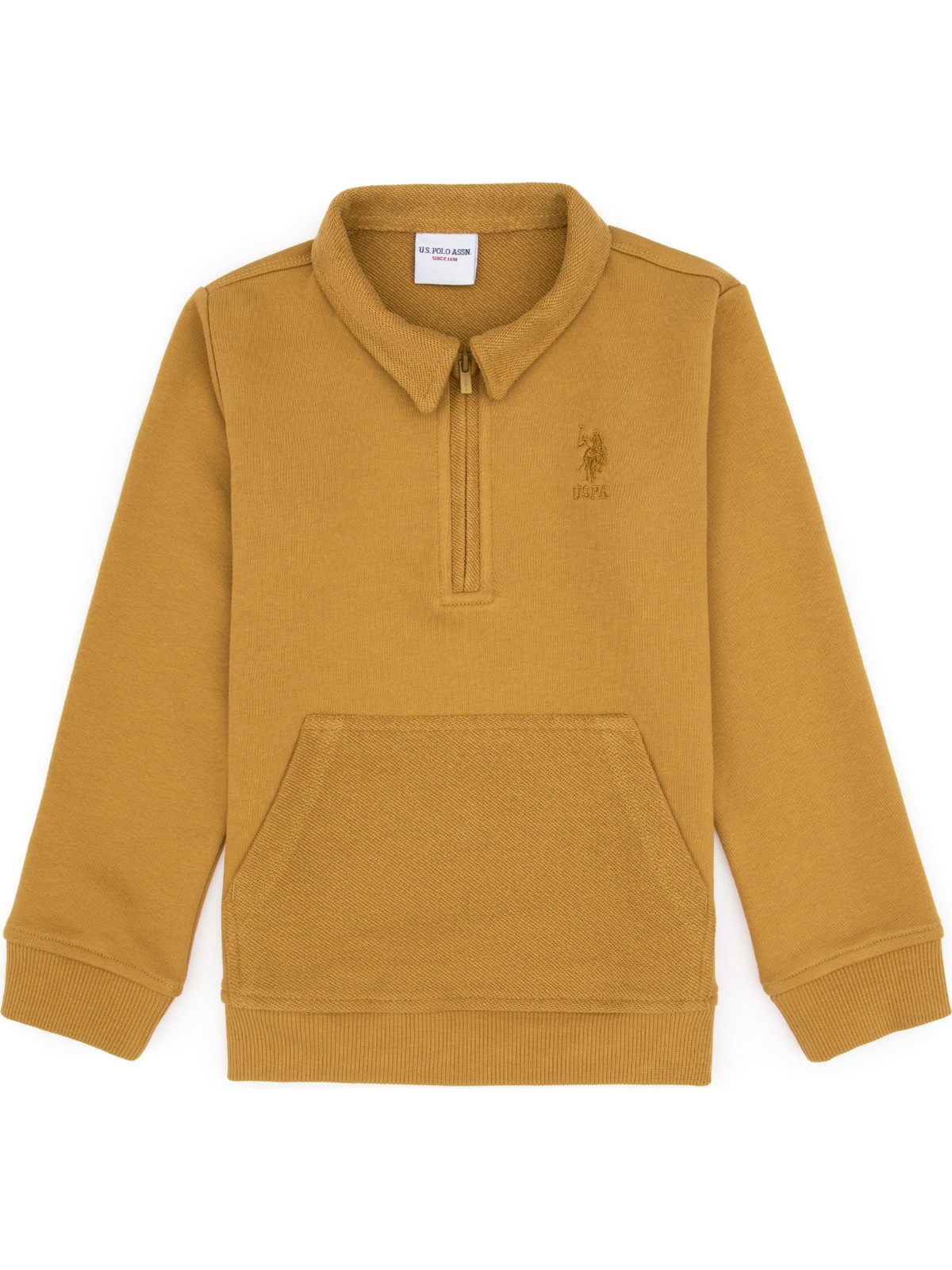 U.S. Polo Assn. Erkek Çocuk Hardal Yarım Fermuarlı Sweatshirt 50315816-VR151