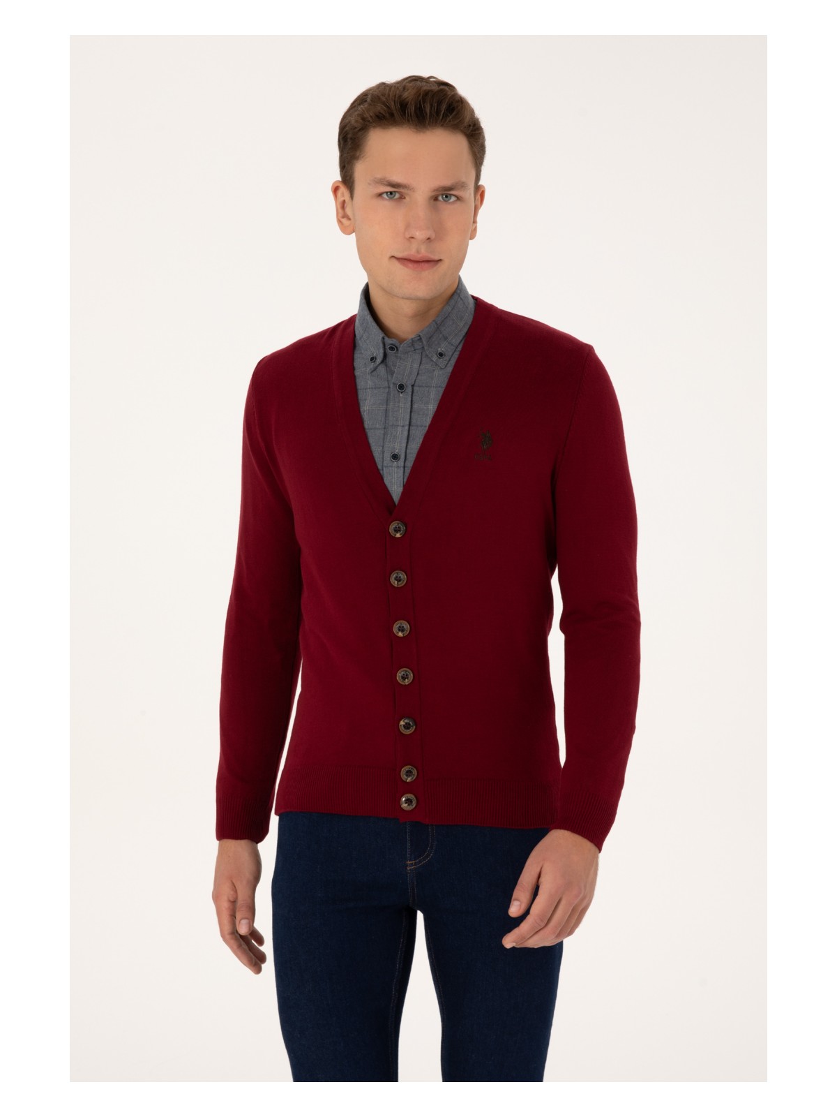 U.S. Polo Assn. U.s. Polo Assn. Erkek Gri Melanj Hırka (Triko) 50313702-VR086 - Görsel 6