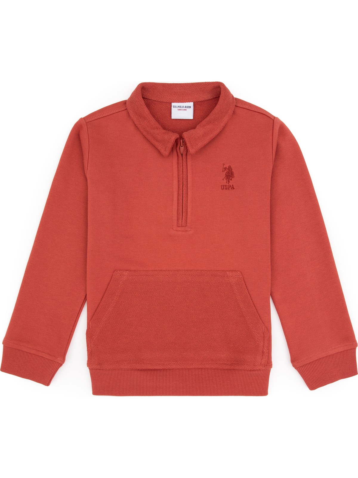 U.S. Polo Assn. Erkek Çocuk Hardal Yarım Fermuarlı Sweatshirt 50315816-VR151 - Görsel 4