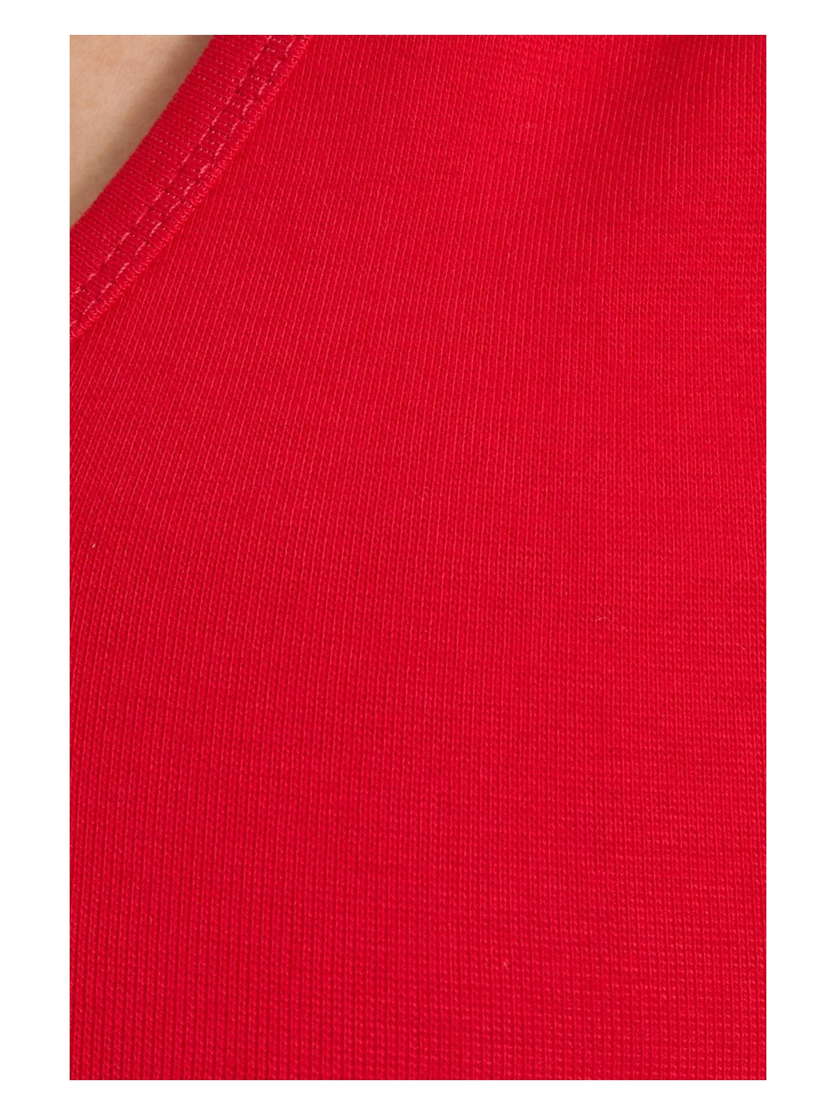 Tudors Kadın Slim Fit Dar Kesim V Yaka Sıfır Kol Pamuklu Ribanalı Kırmızı Bluz - Görsel 6