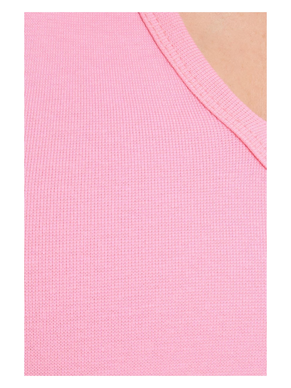 Tudors Kadın Slim Fit Dar Kesim V Yaka Sıfır Kol Pamuklu Ribanalı Pembe Bluz - Görsel 6