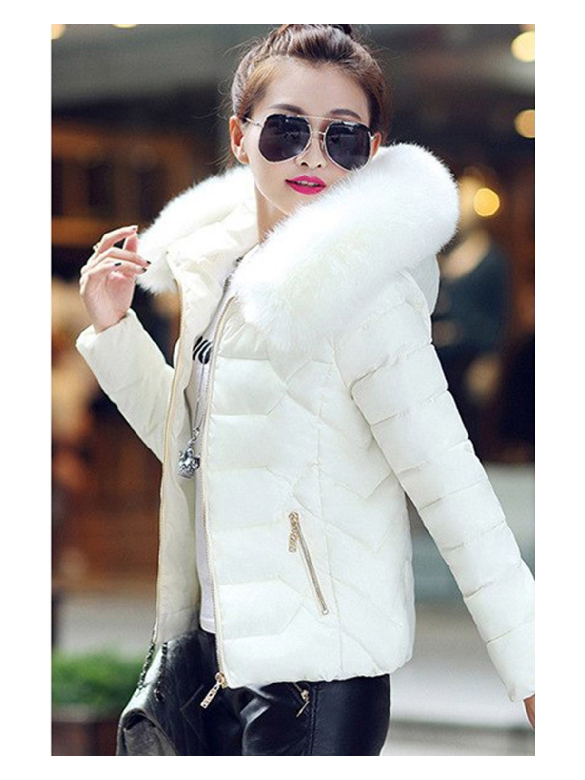 Günlük Kürklü Şişme Kadın Mont