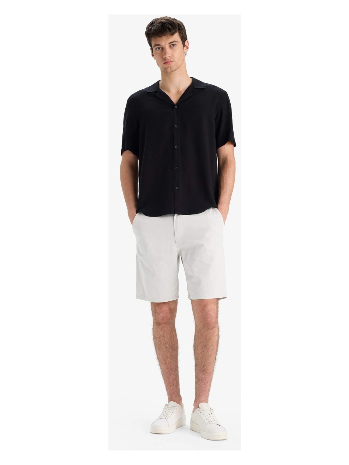 DeFacto %100 Pamuk Regular Fit Bermuda Şort E1231AX25SM - Görsel 10