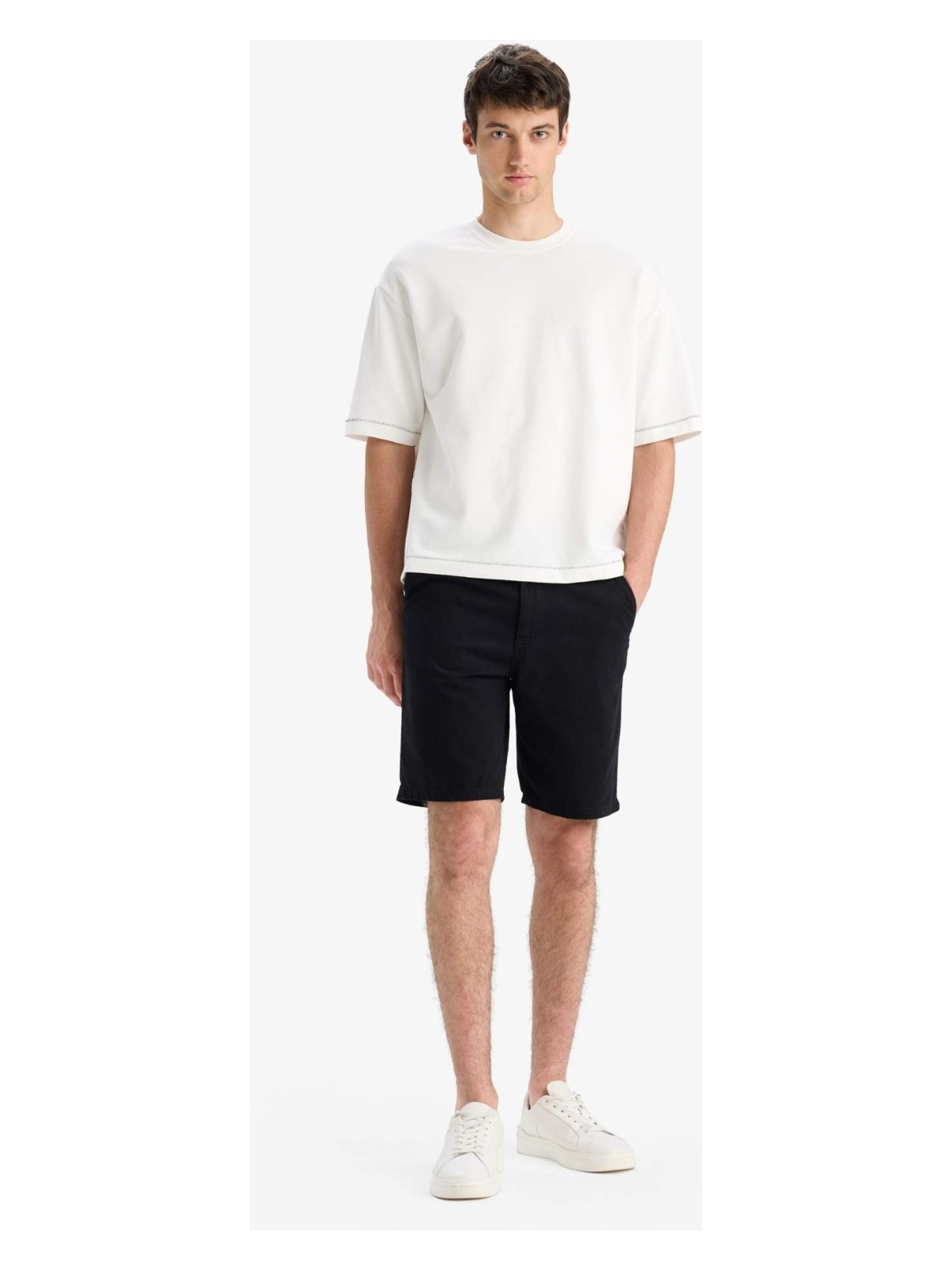 DeFacto %100 Pamuk Regular Fit Bermuda Şort E1231AX25SM - Görsel 9