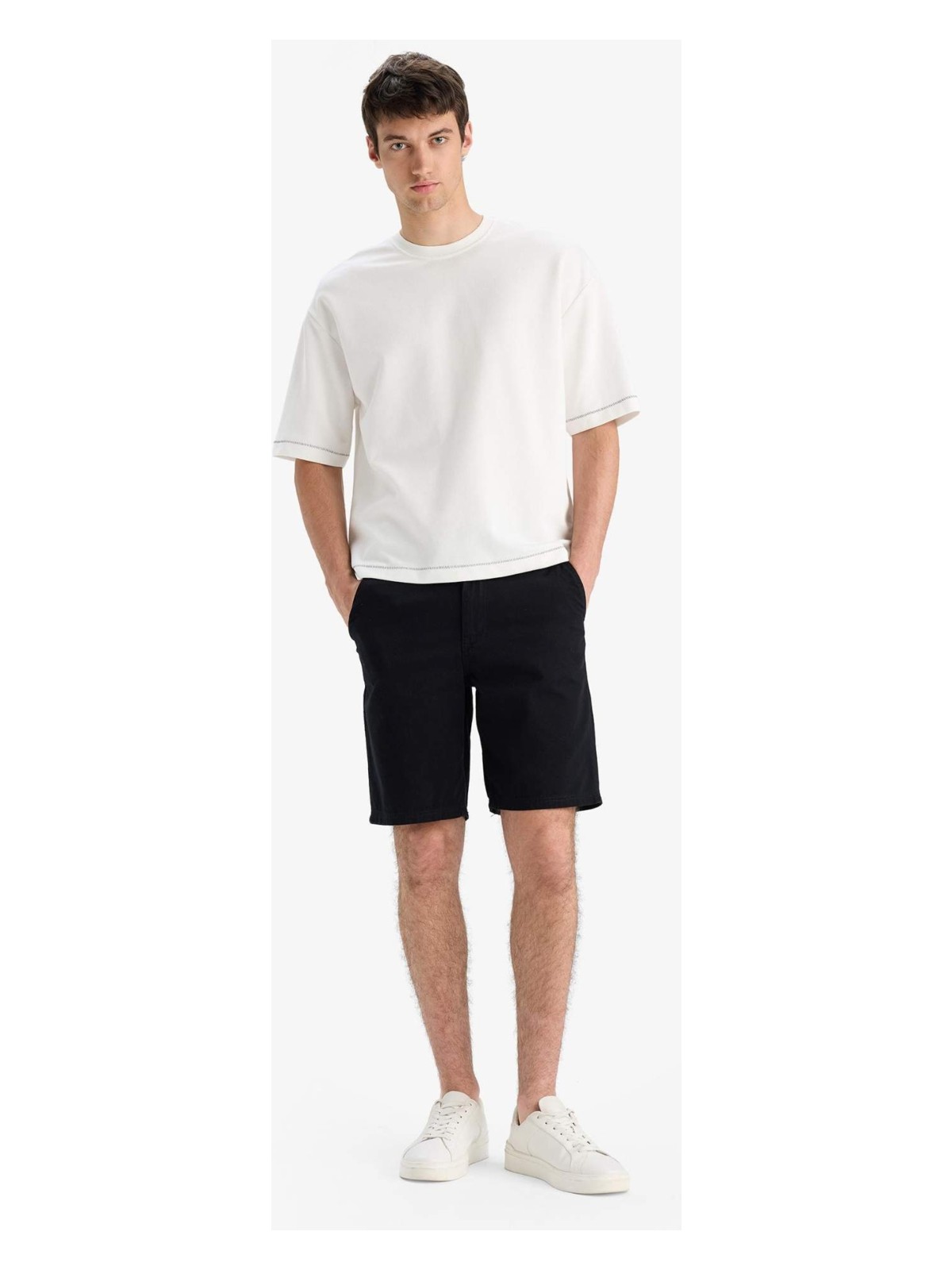 DeFacto %100 Pamuk Regular Fit Bermuda Şort E1231AX25SM - Görsel 10
