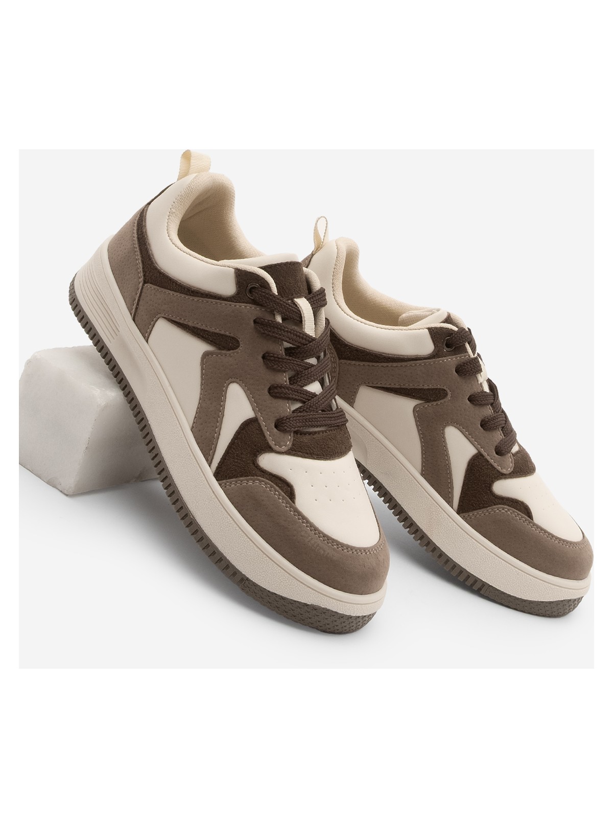 Marjin Kadın Sneaker Yüksek Taban Spor Ayakkabı Aryan Kahve - Görsel 9