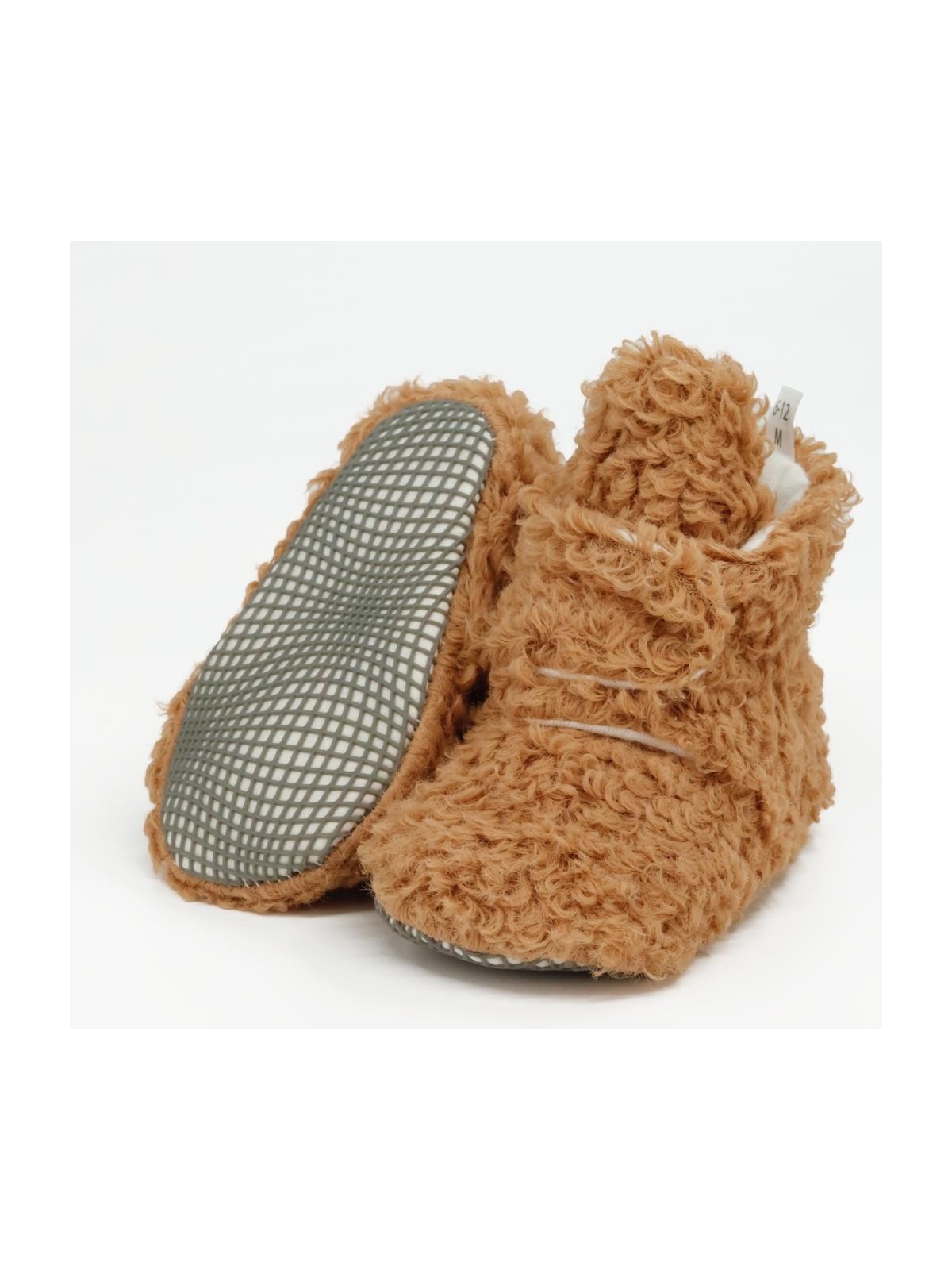 Ella Bonna Teddy Bebek Pandufu, Kaydırmaz Taban, Organik Pamuk Astar, Ev Kreş Ayakkabısı, Bej - Görsel 5