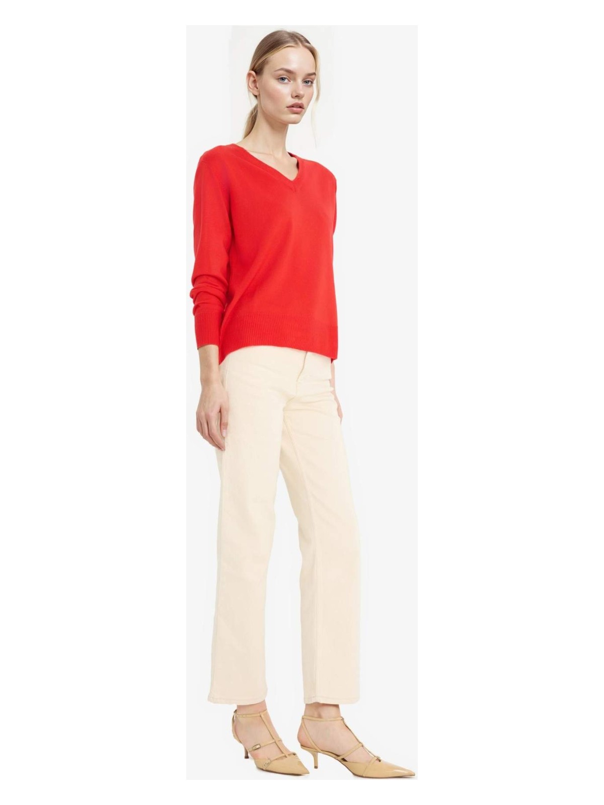 DeFacto Relax Fit V Yaka Triko Kazak C4024AX25WN - Görsel 8