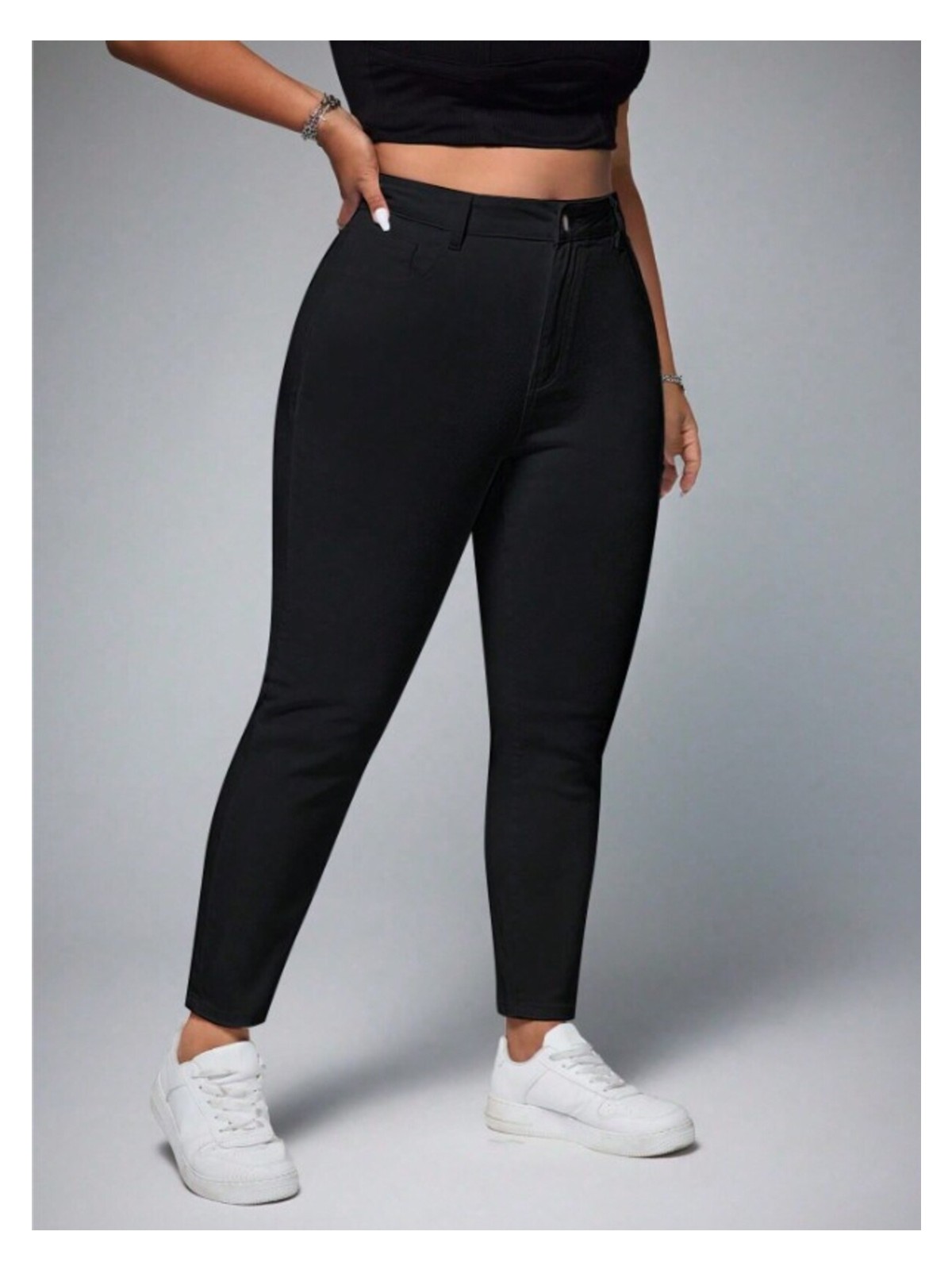 Noxter Kadın Denim Pantolon Büyük Beden Slim Fit Yüksek Bel %98 Pamuk 5 Cep Özellikli - Görsel 8