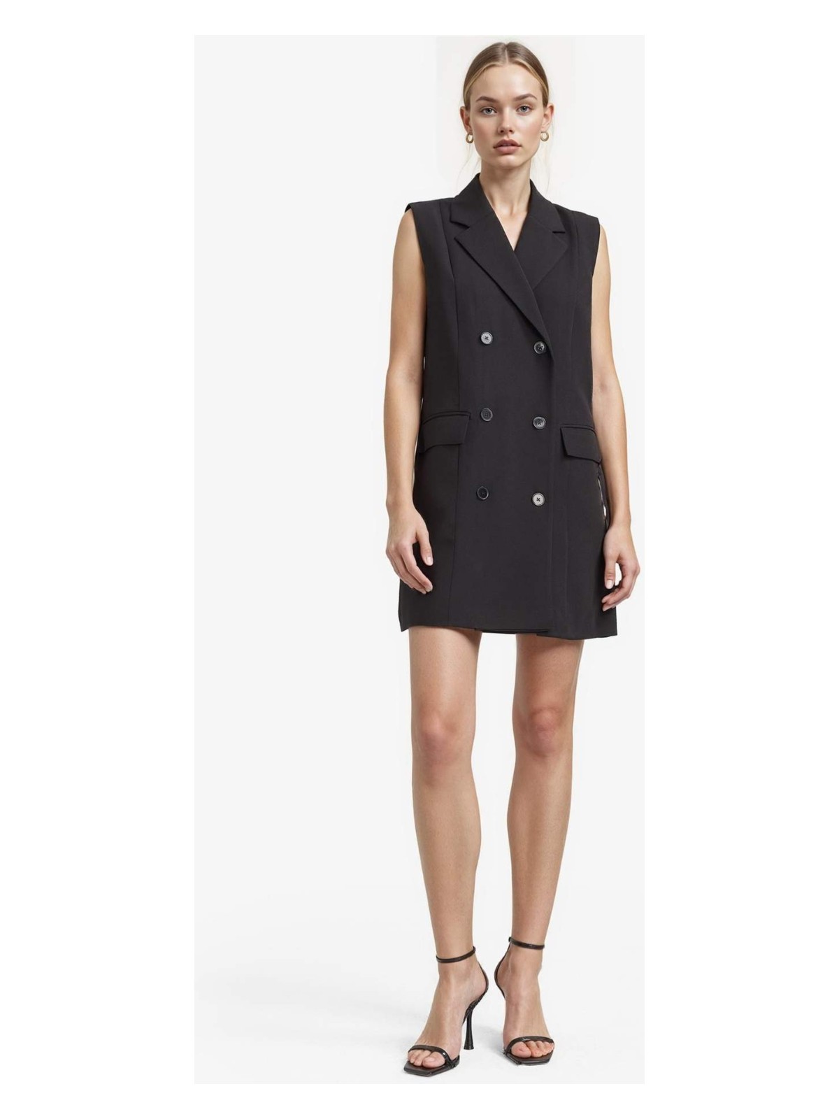 DeFacto Tailored Fit Kolsuz Mini Elbise D4186AX25AU - Görsel 6