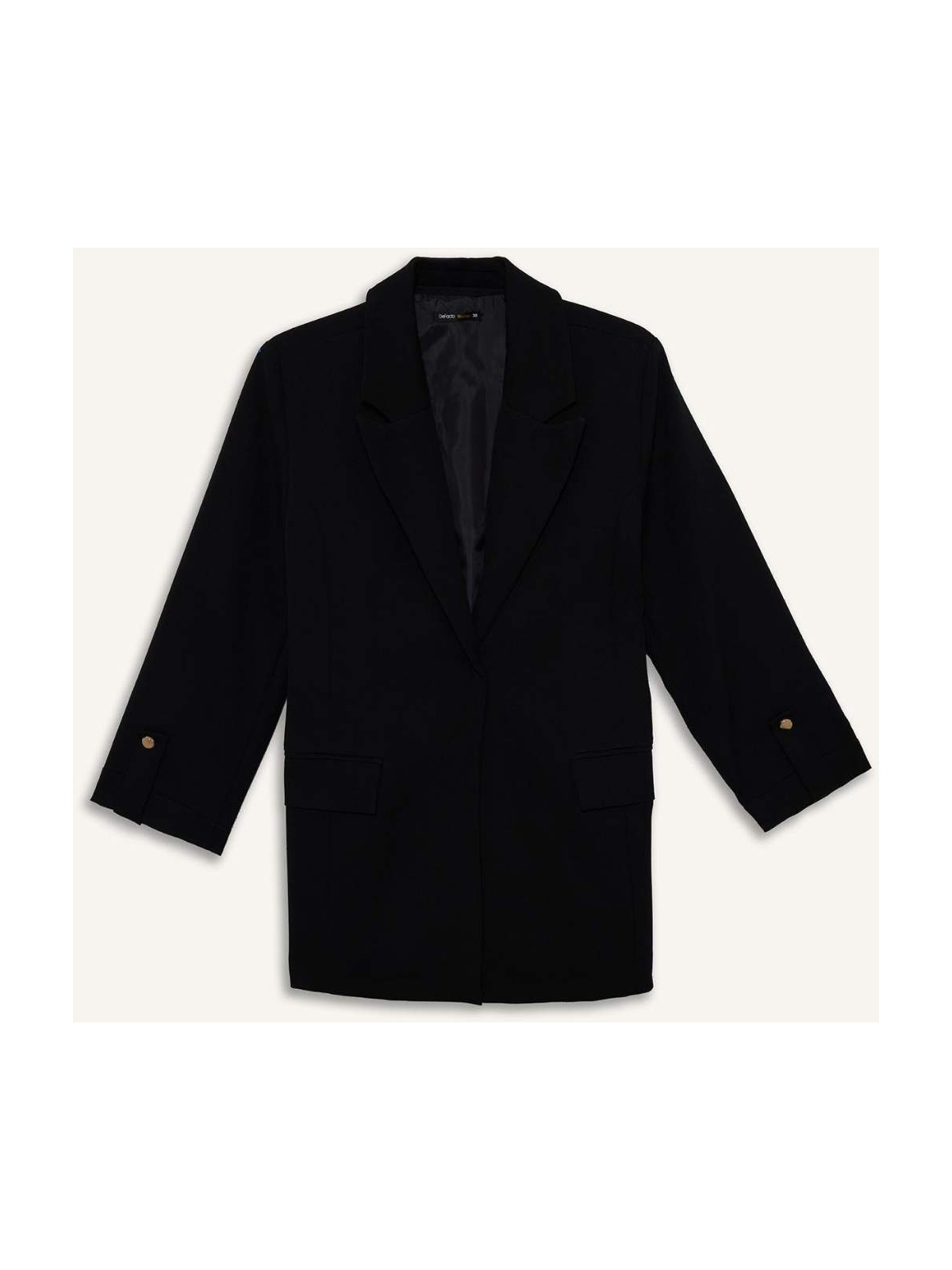 DeFacto Oversize Ceket Yaka Basic Blazer Ceket C3215AX25AU - Görsel 10