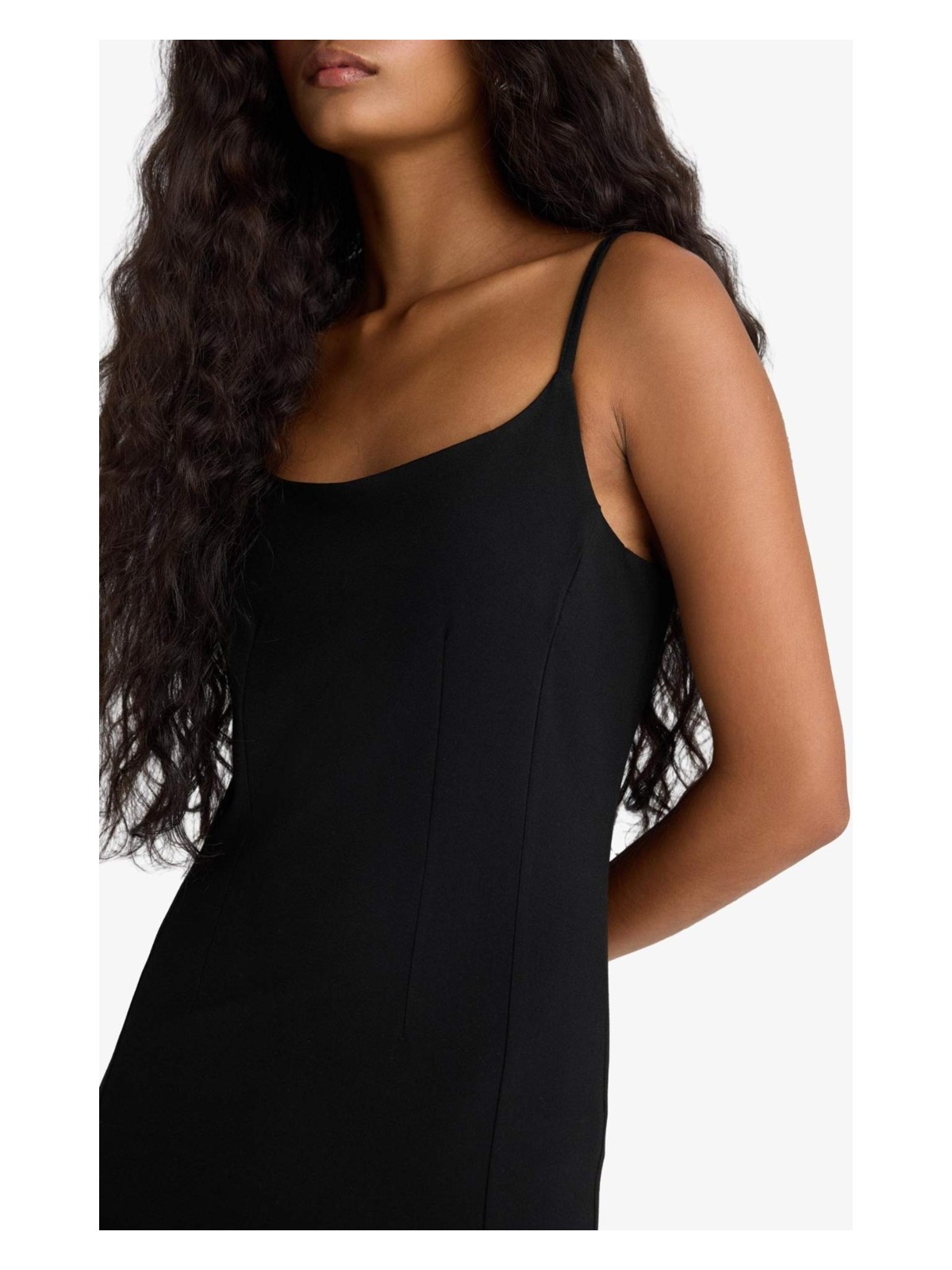 DeFacto Bodycon Vücudu Saran İnce Askılı Midi Elbise F9263AX25WN - Görsel 8