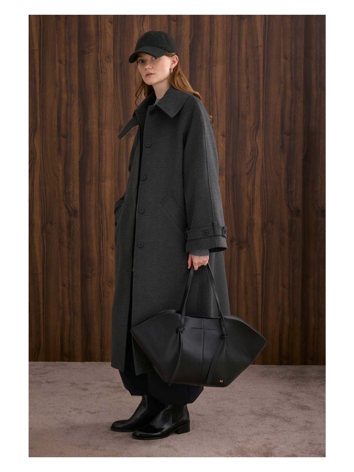 HE-QA Yaka Detaylı Kaban Antrasit