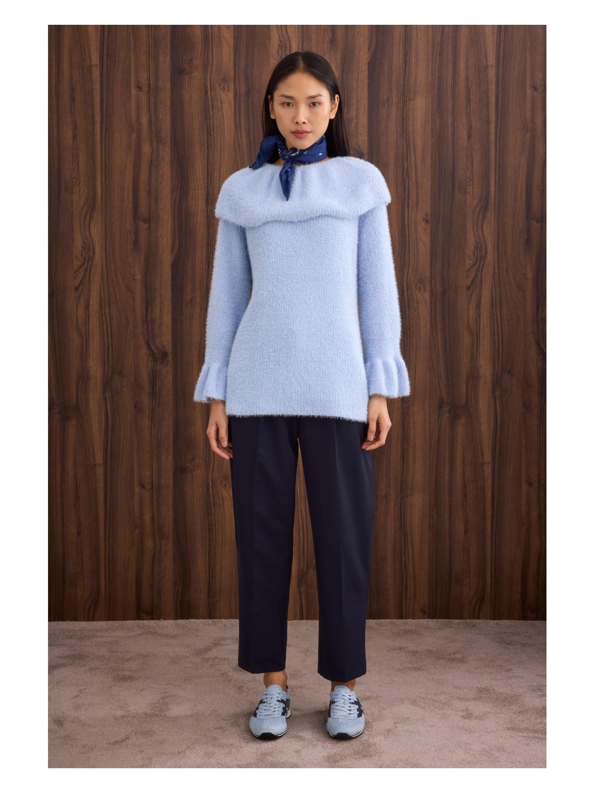 HE-QA Yaka Detaylı Kazak Kırmızı - Görsel 5