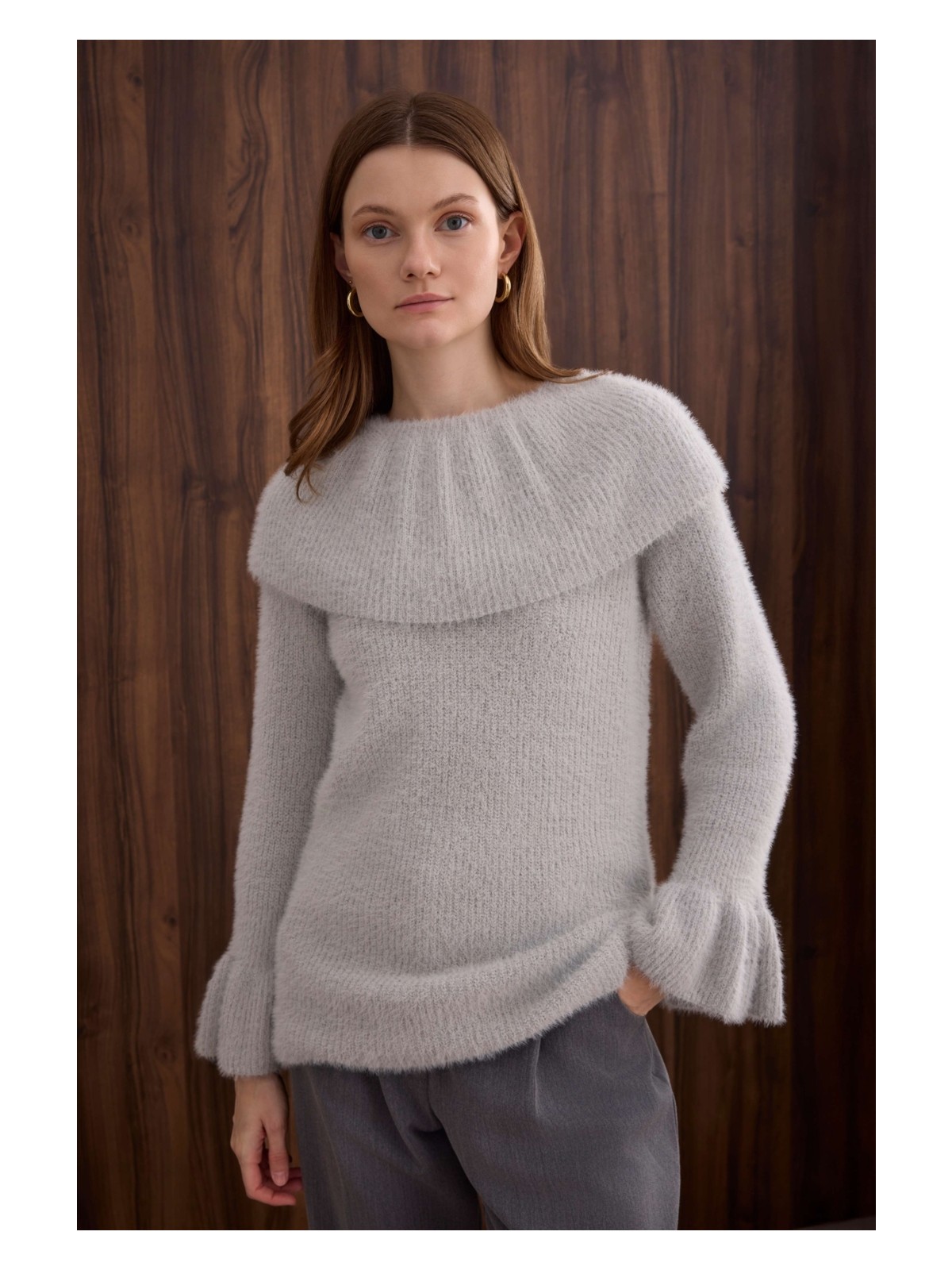 HE-QA Yaka Detaylı Kazak Çağla - Görsel 4