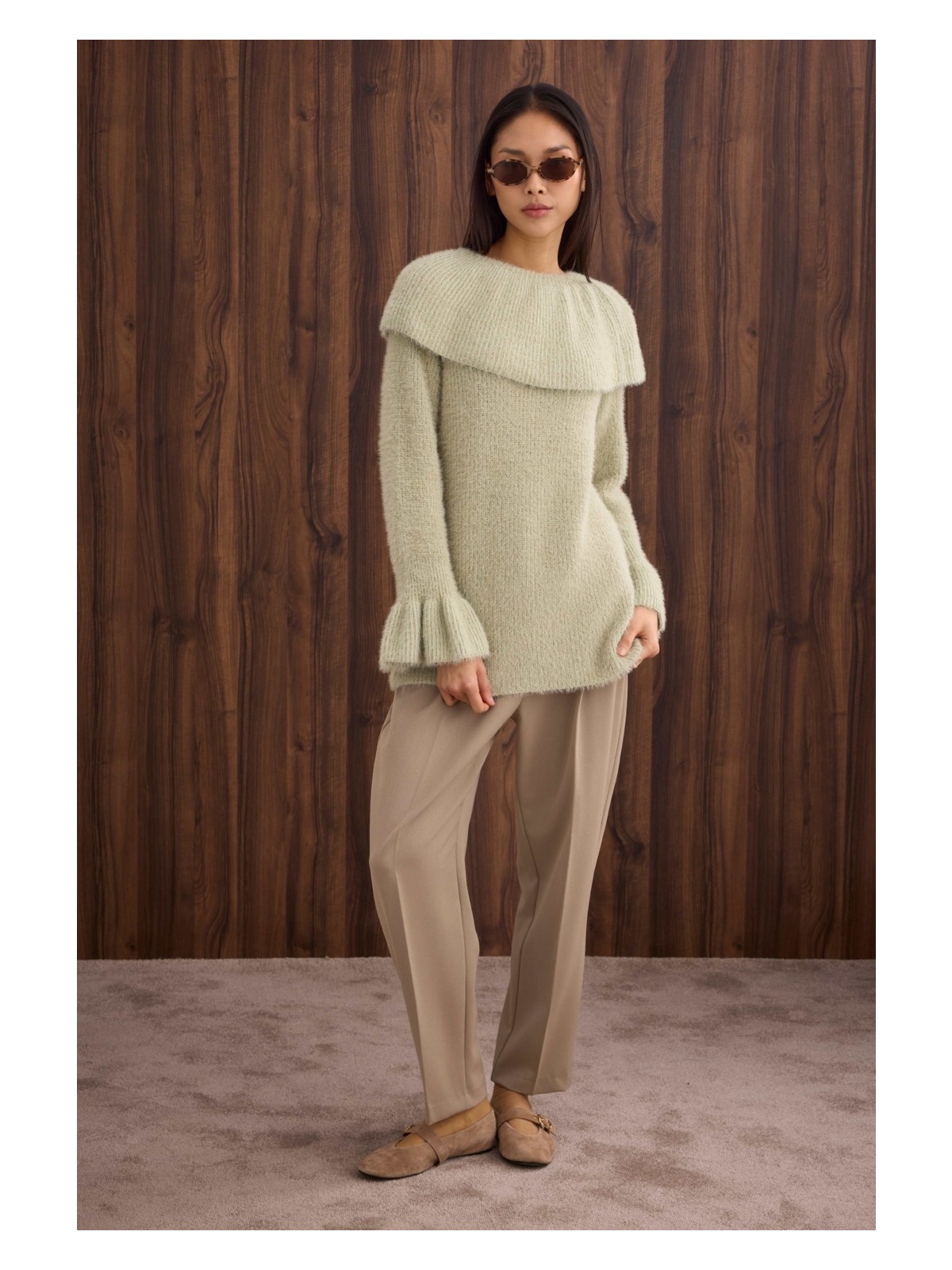 HE-QA Yaka Detaylı Kaban Siyah - Görsel 8