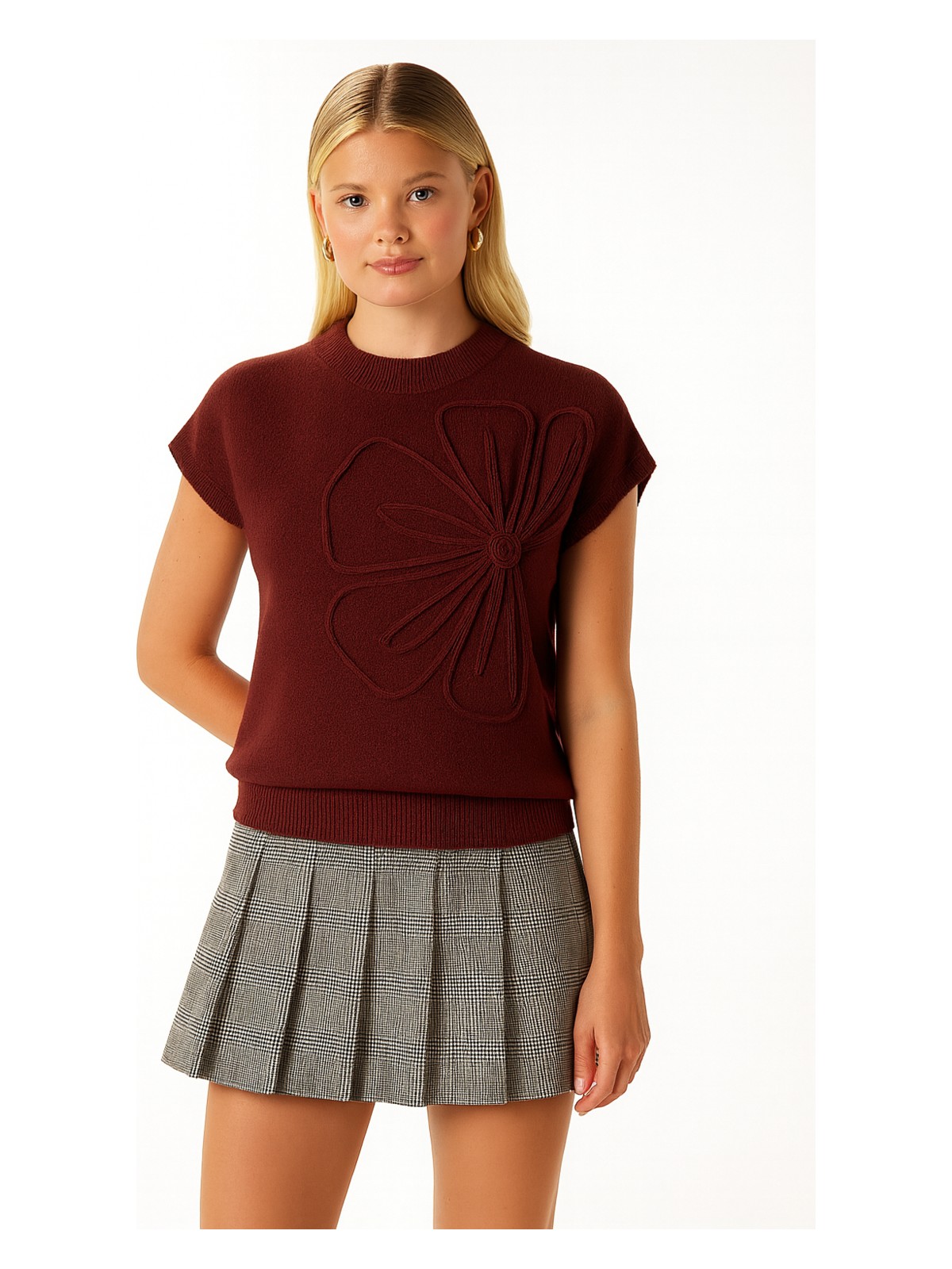 Ritnice Roman Süzene Detay Krem Triko Süveter - Görsel 4