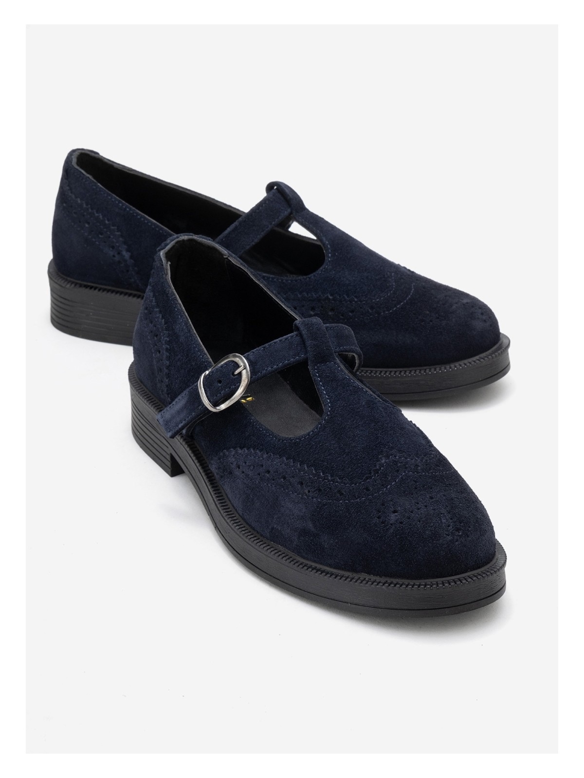 Luvi Janney Kahverengi Süet Hakiki Deri Bantlı Kadın Loafer Ayakkabı - Görsel 10