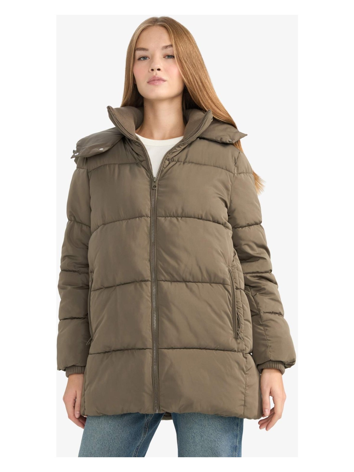 DeFacto Su Geçirmez Regular Fit Kapüşonlu Parka F3557AX25WN