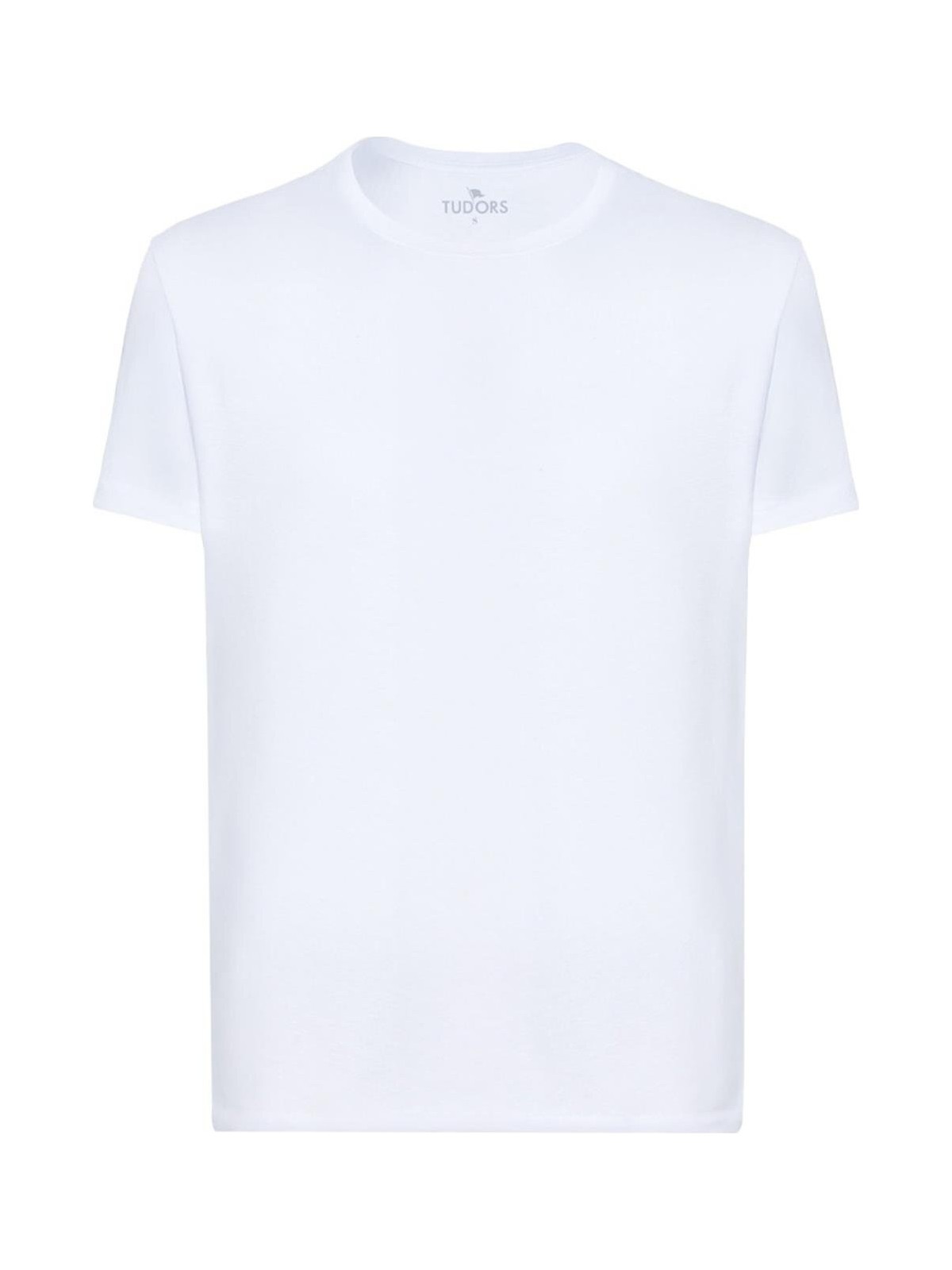 Tudors Unisex Slim Fit Dar Kesim %100 Pamuk Yumuşak Dokulu Beyaz Bisiklet Yaka Tişört