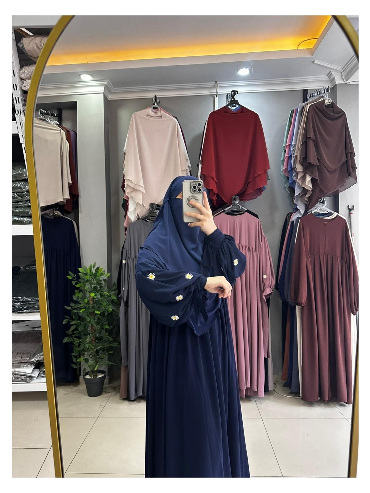 Yüsra Collection Papatya Nakışlı Liza Elbise ve Kısa Sufle 2 'li Takım - Görsel 6