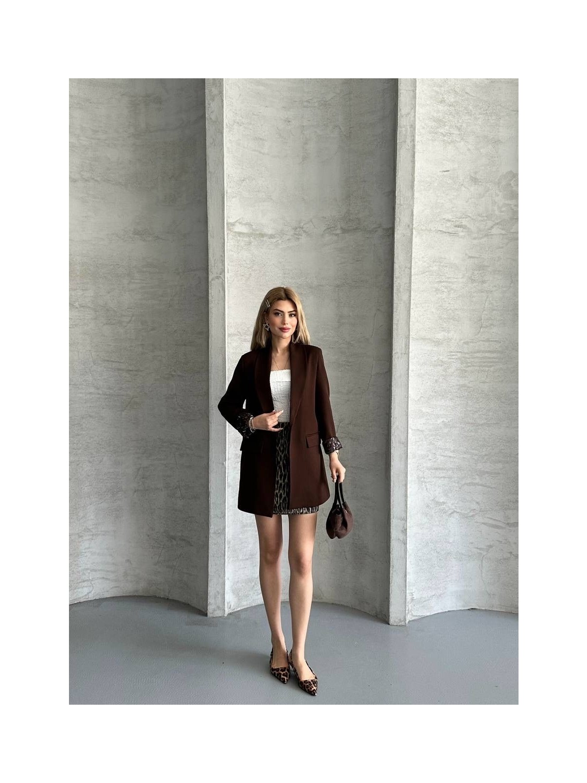 My Lunessa Leopar Astarlı Blazer Ceket - Görsel 4