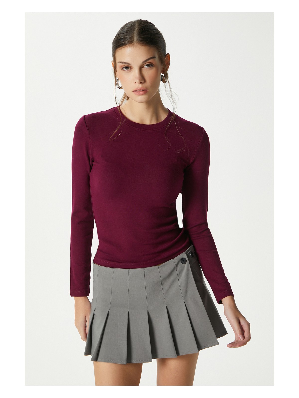 Ritnice Kadın Lux Touch Yumuşak Doku Bej Bluz - Görsel 7