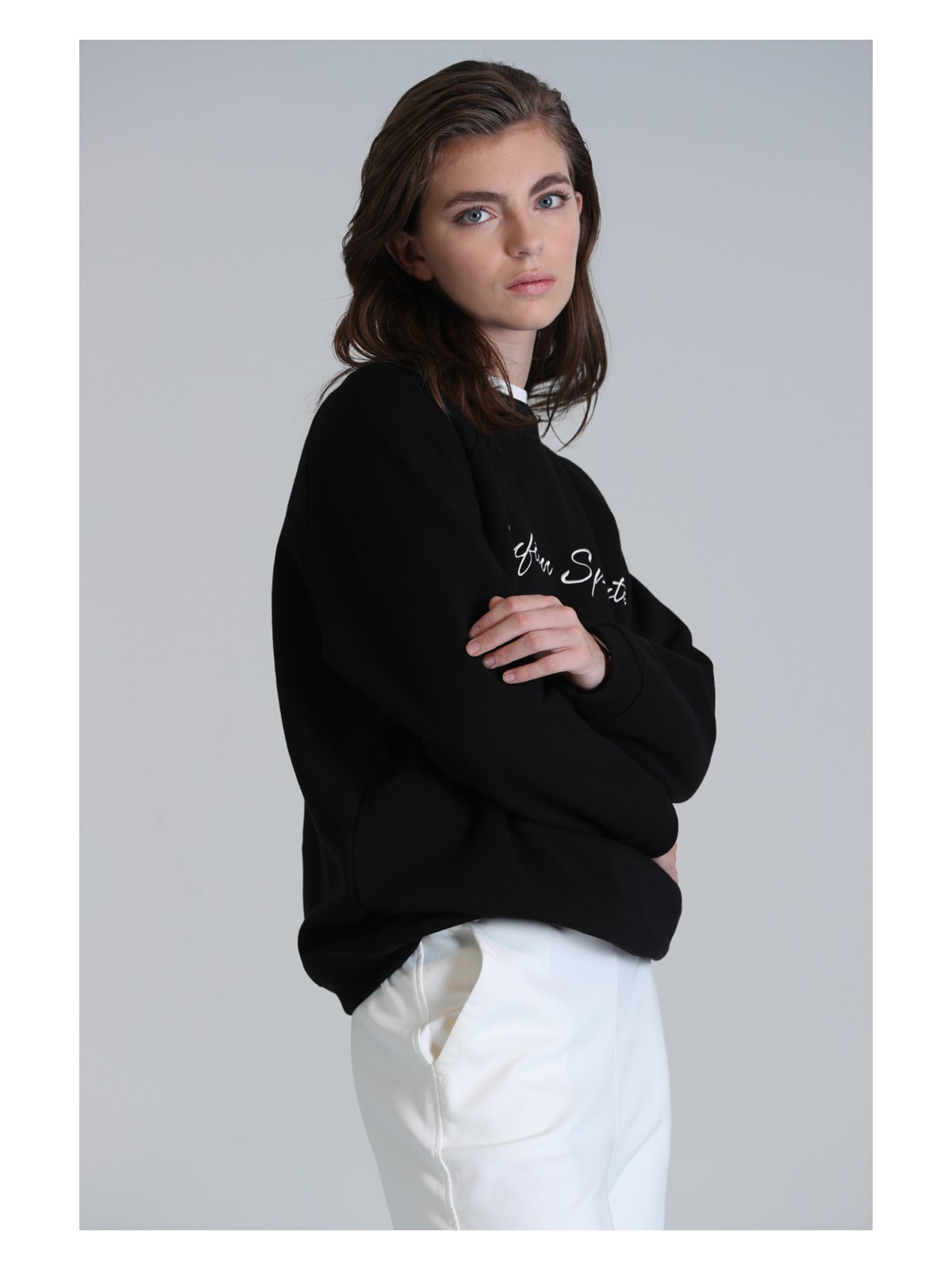 Lufian Loved Kadın Örme Sweatshırt