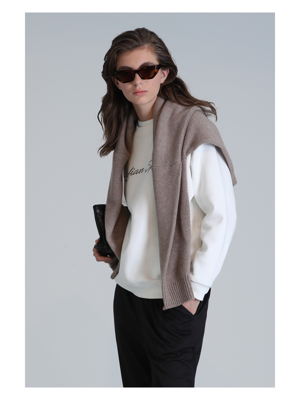 Lufian Loved Kadın Örme Sweatshırt - Görsel 3