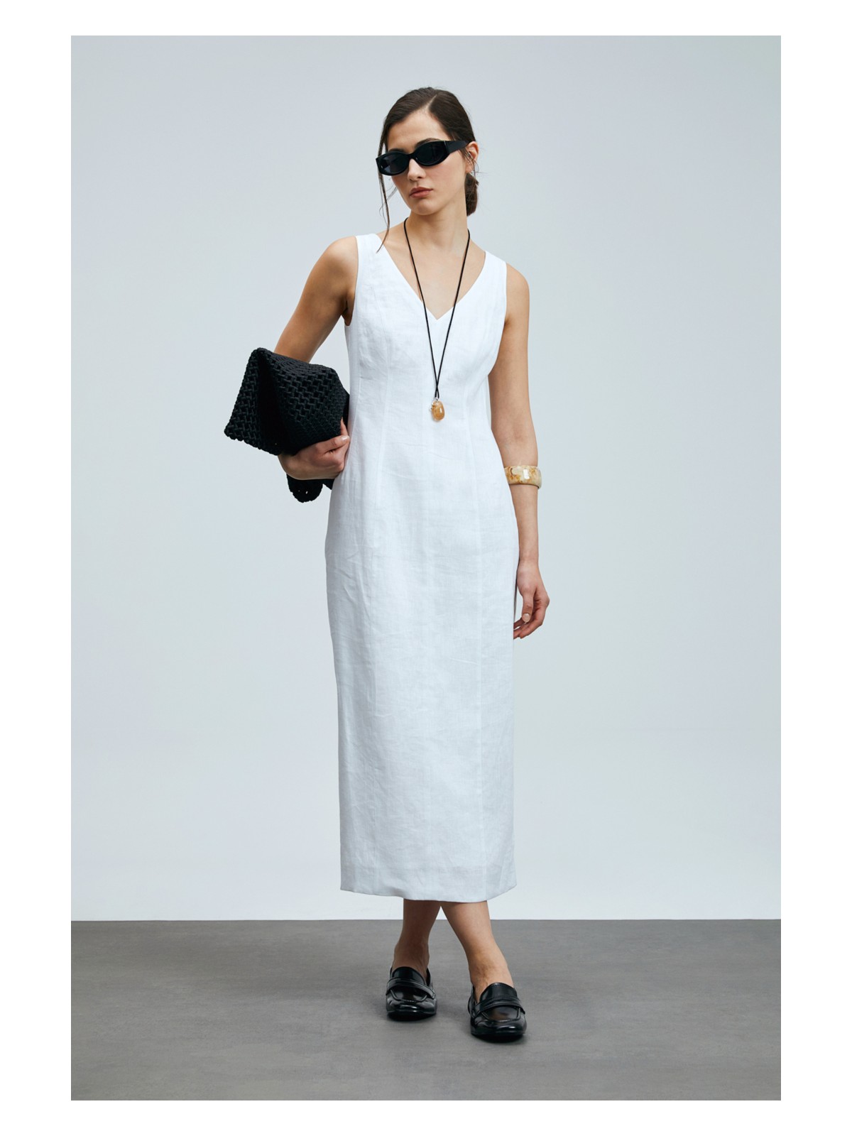 Lufian Honey Kadın Kolsuz Keten Elbise - Görsel 4