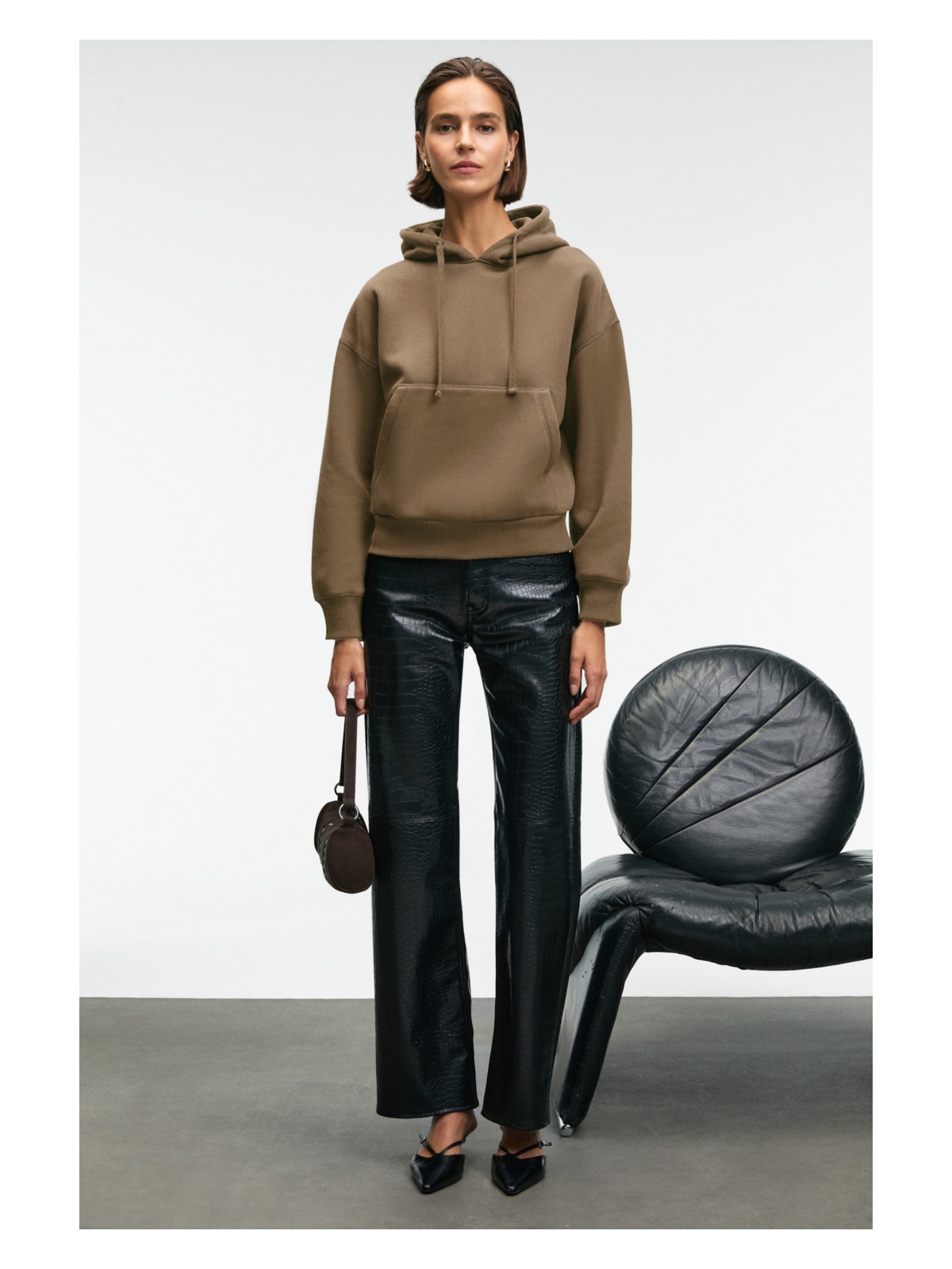 Grimelange Selene Kadın Kapüşonlu Kangru Cepli Regular Fit Sarı Sweatshirt - Görsel 7