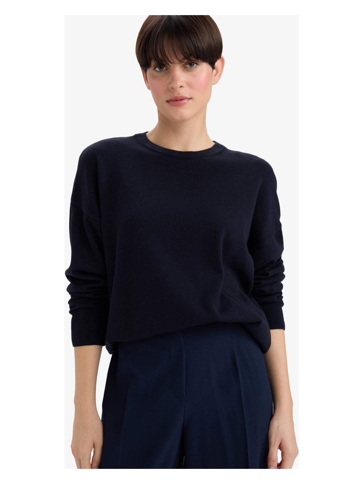 DeFacto Yün Karışımlı Bisiklet Yaka Basic Triko Kazak G1401AX25WN - Görsel 3