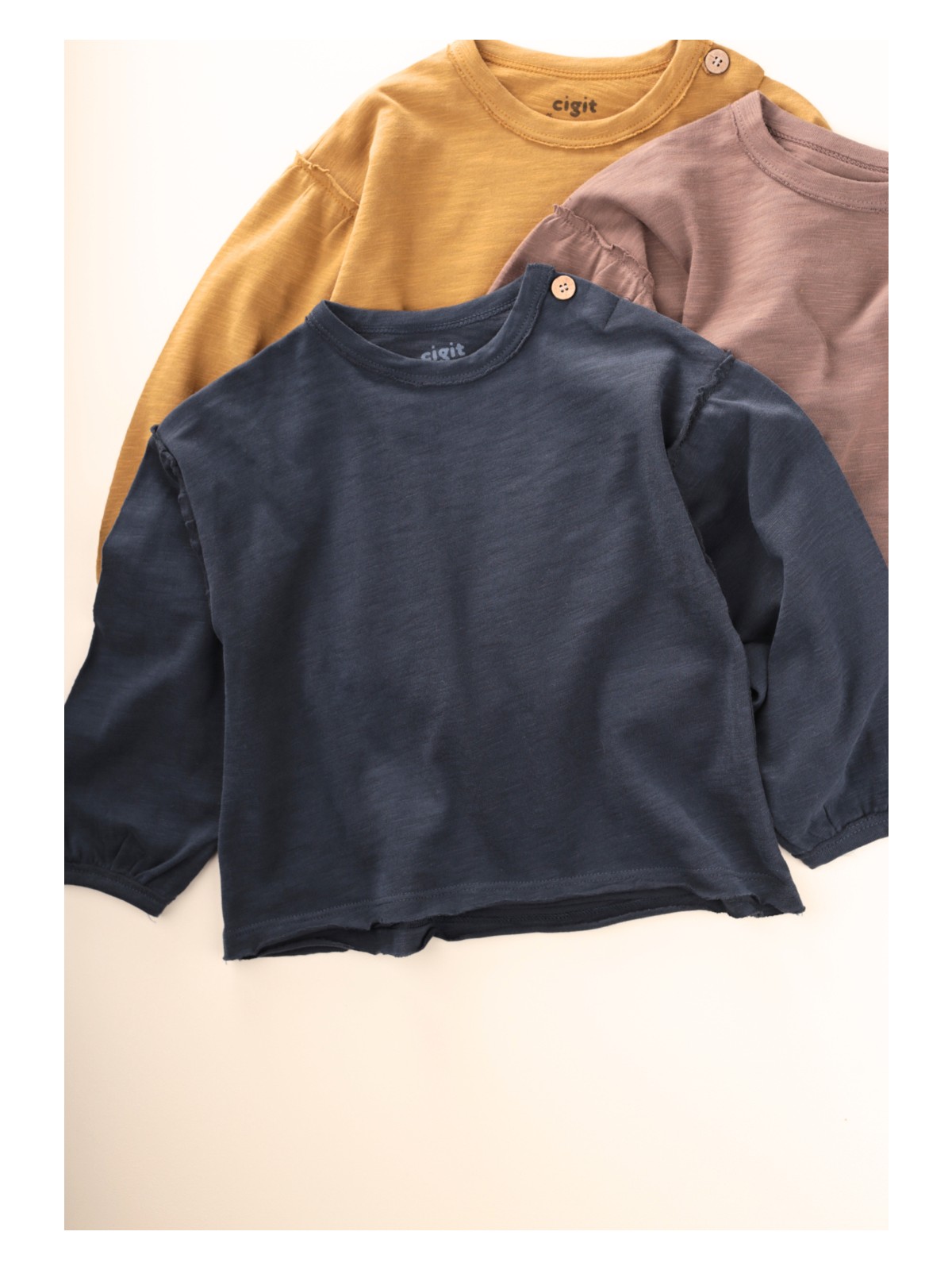 Cigit Fırçalı Rustik Uzun Kollu T-Shırt 1-7 Yaş Olive - Görsel 5