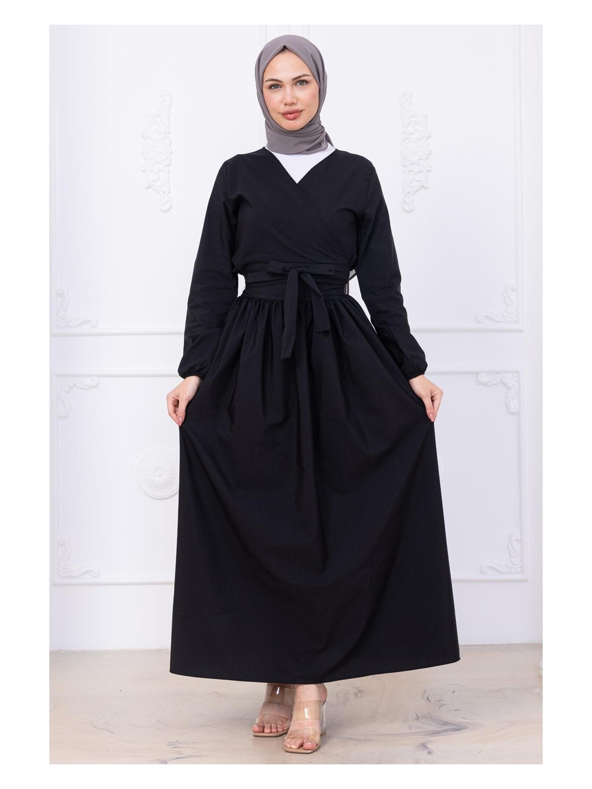 Bağlamalı Etekli Takım Siyah HM2752