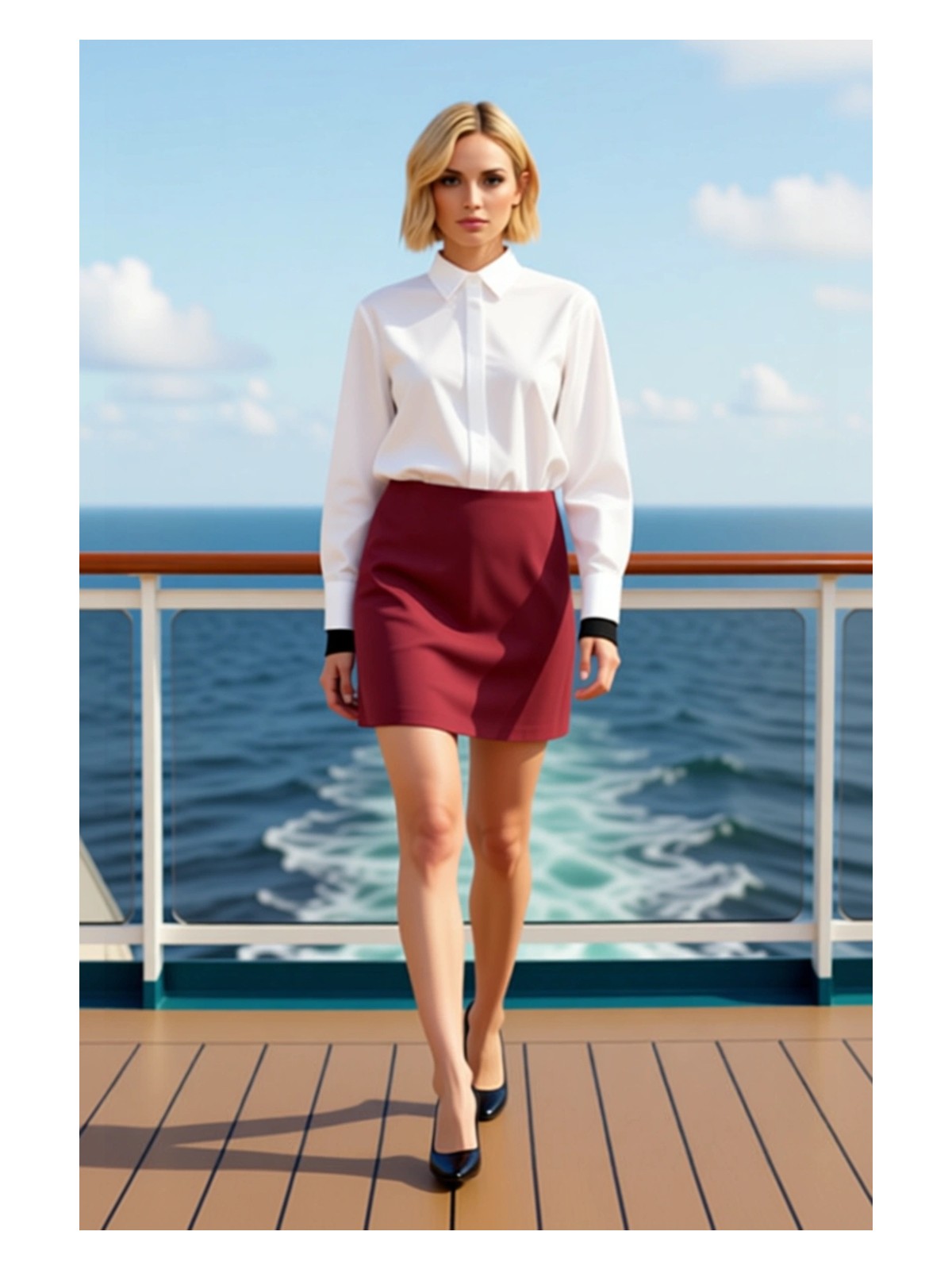 Benerly Kadın Yüksek Bel A Kesim Mini Dokuma Etek Düz Desen Gabardin Kumaş Fonksiyonel Dayanıklı Şık - Görsel 4