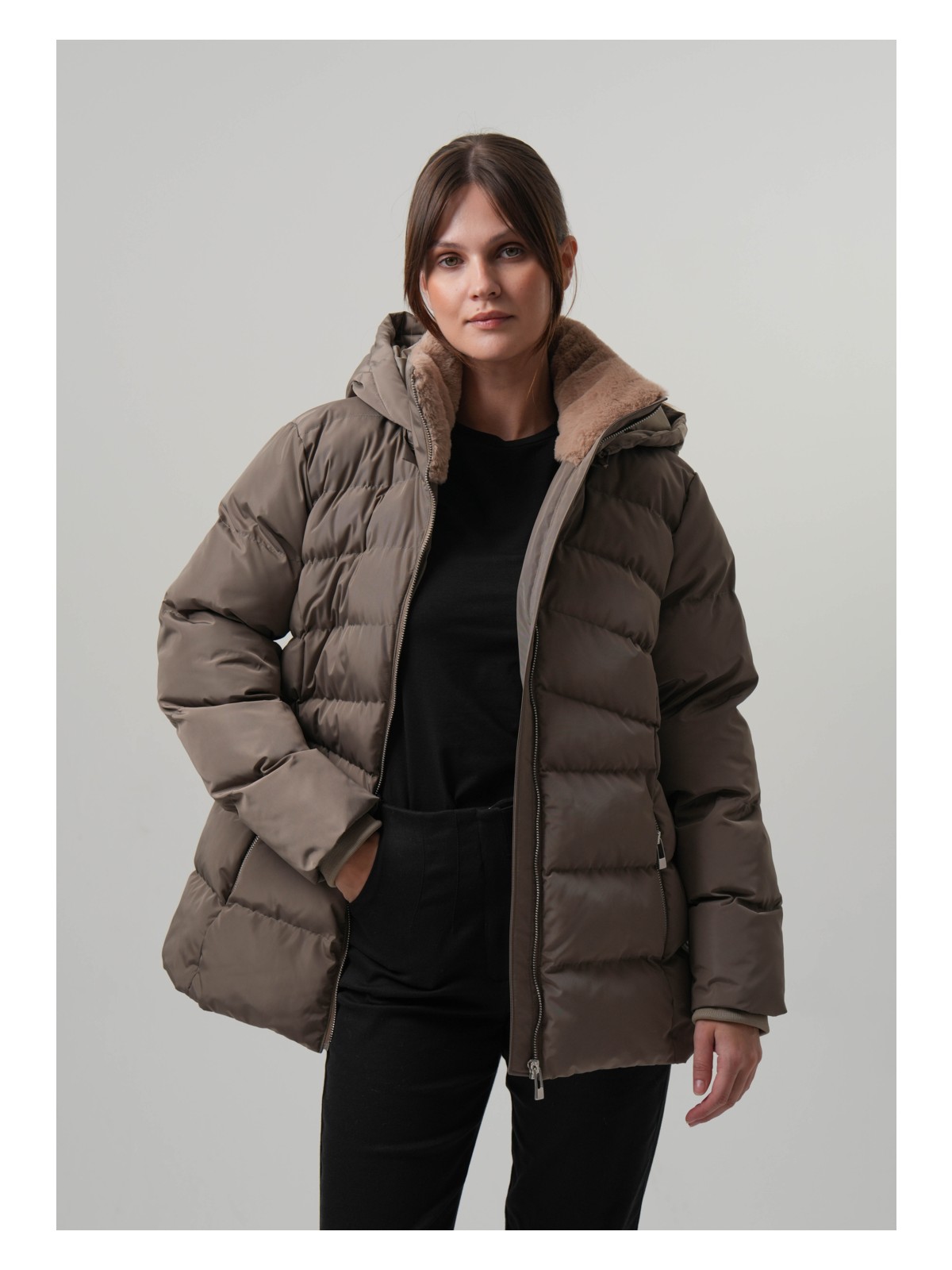 Pique HANDE KADIN MONT Çıkabilir Kapüşonlu Kadın Şişme Mont