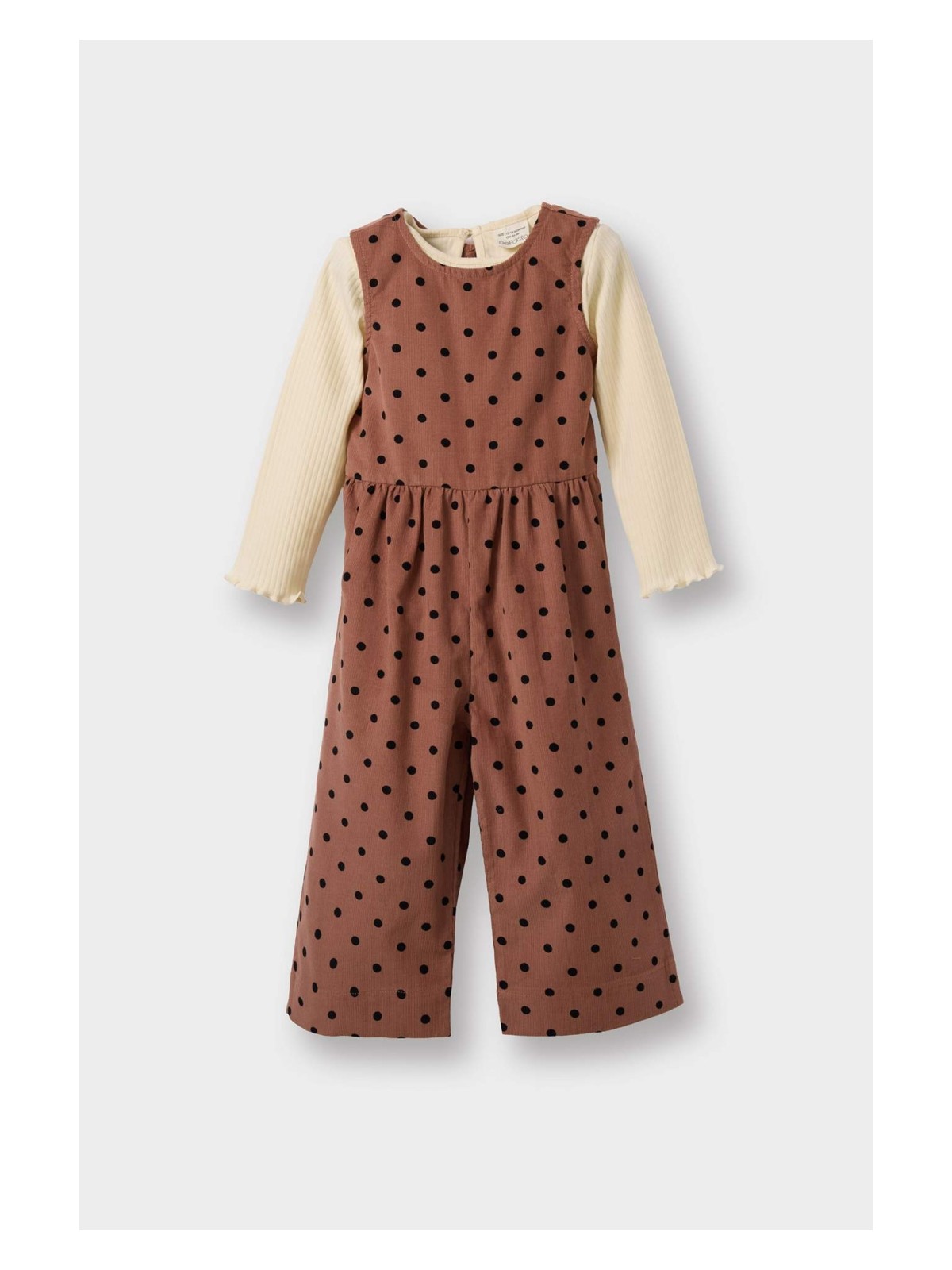 DeFacto 2'li Takım Puantiyeli Kadife Tulum Uzun Kollu Tişört Kız Bebek G5095A525WN