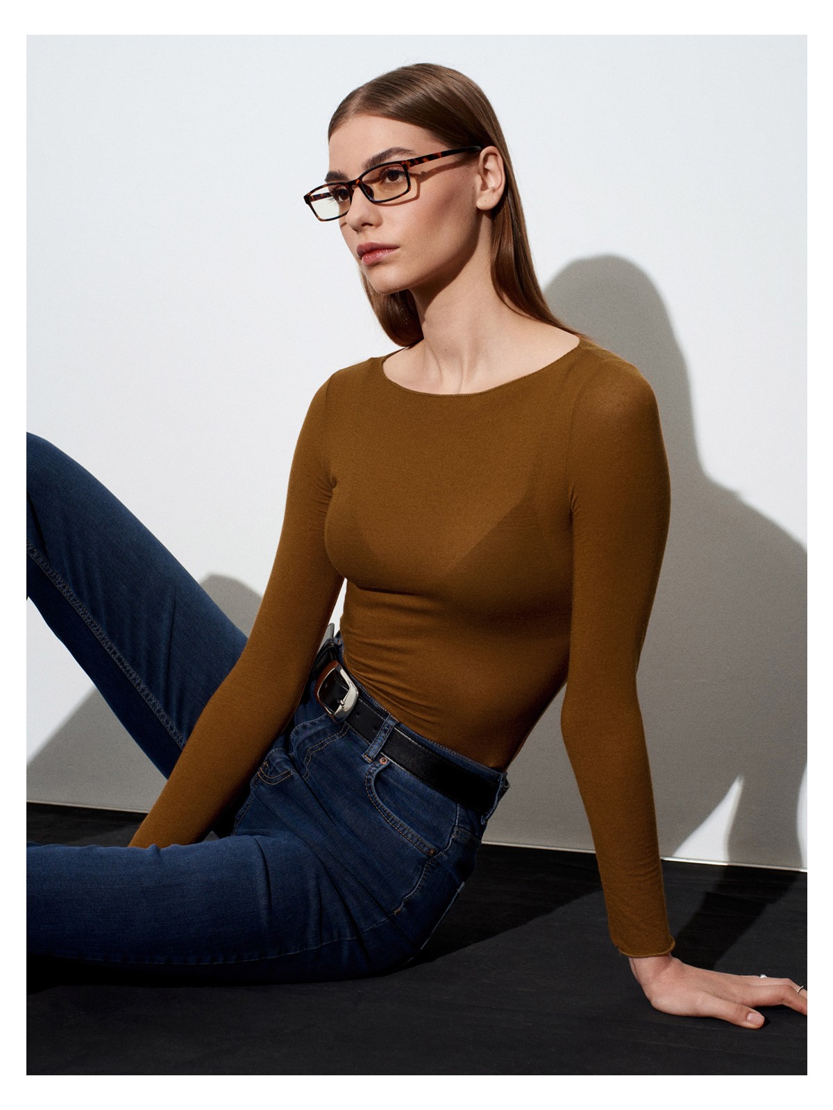 Dilvin 32122 Kayık Yaka Modal Kaşmir Ultra Hafif Bluz-K.kiremit