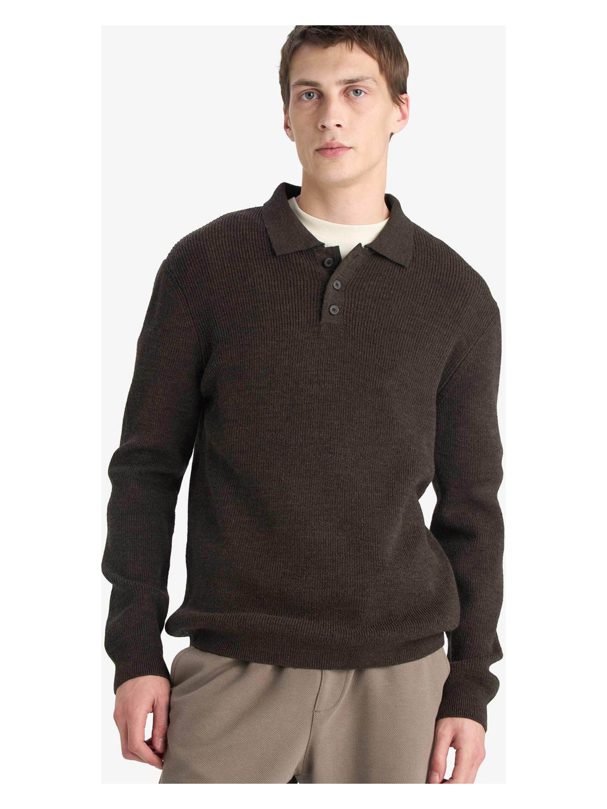 DeFacto Standart Fit Polo Yaka Triko Kazak D3589AX25WN